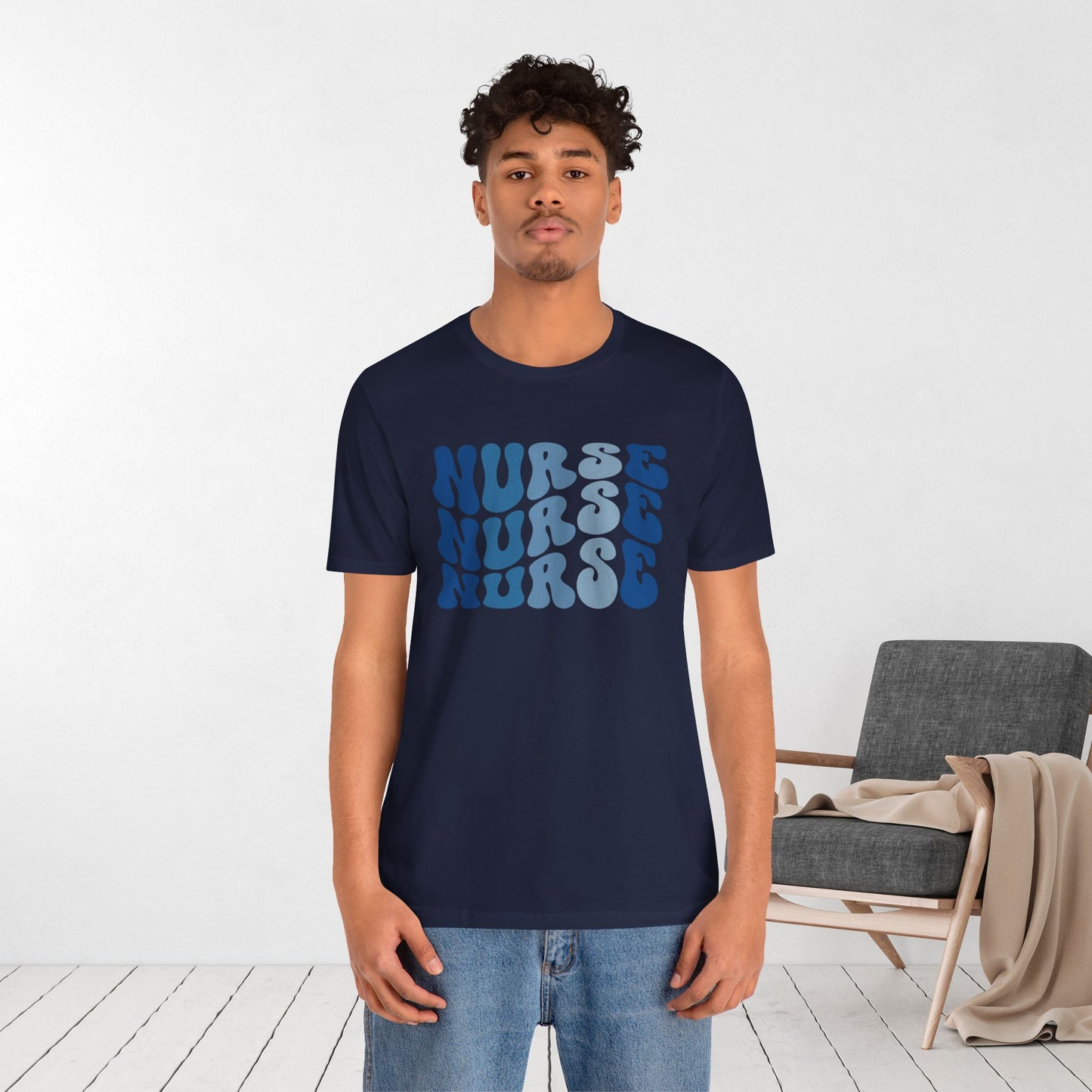 Groovy Blue Nurse Shirt - Registered Nurse Soft Cotton Tee
