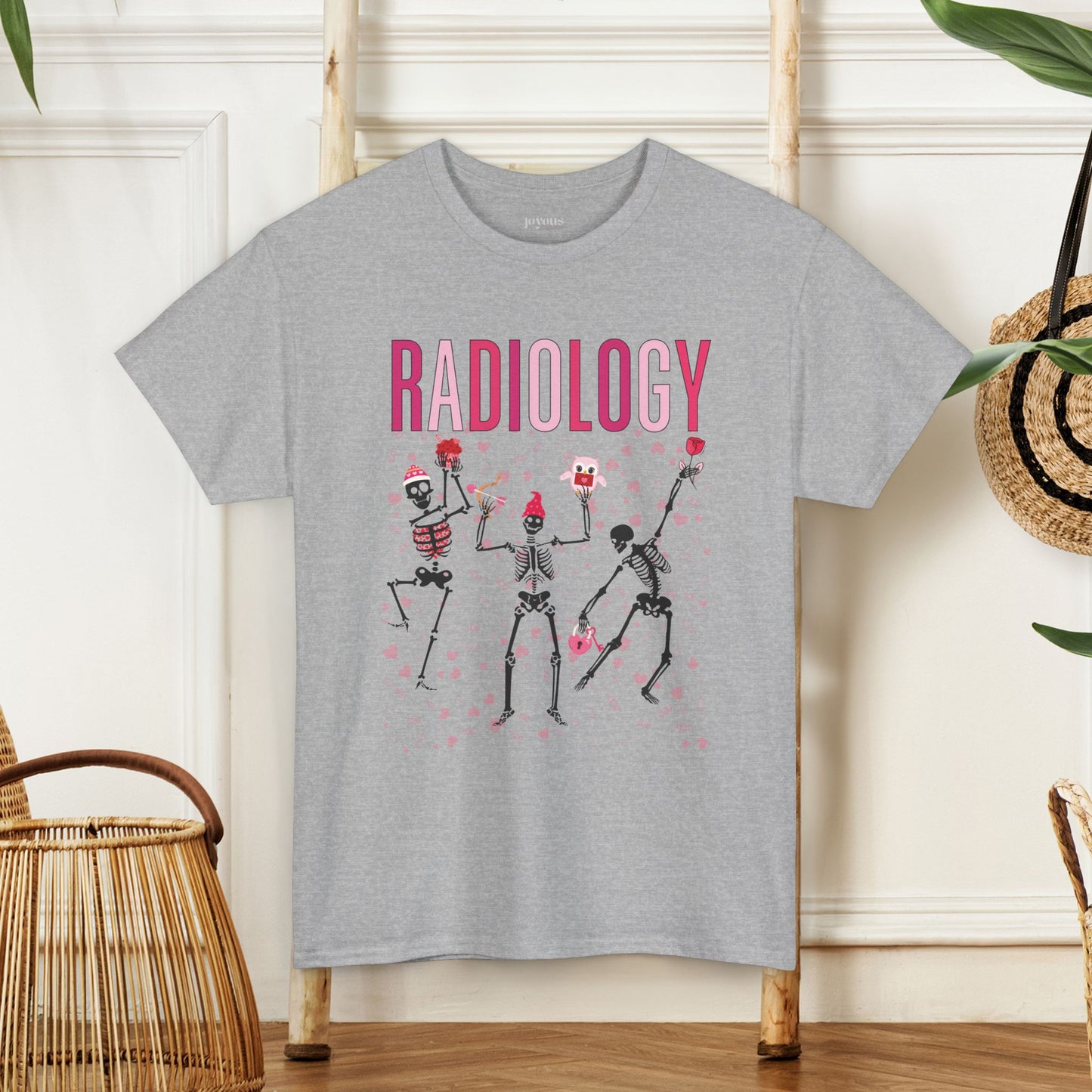 Dancing Skeleton Valentine's Day Radiology Heavy Cotton Tee