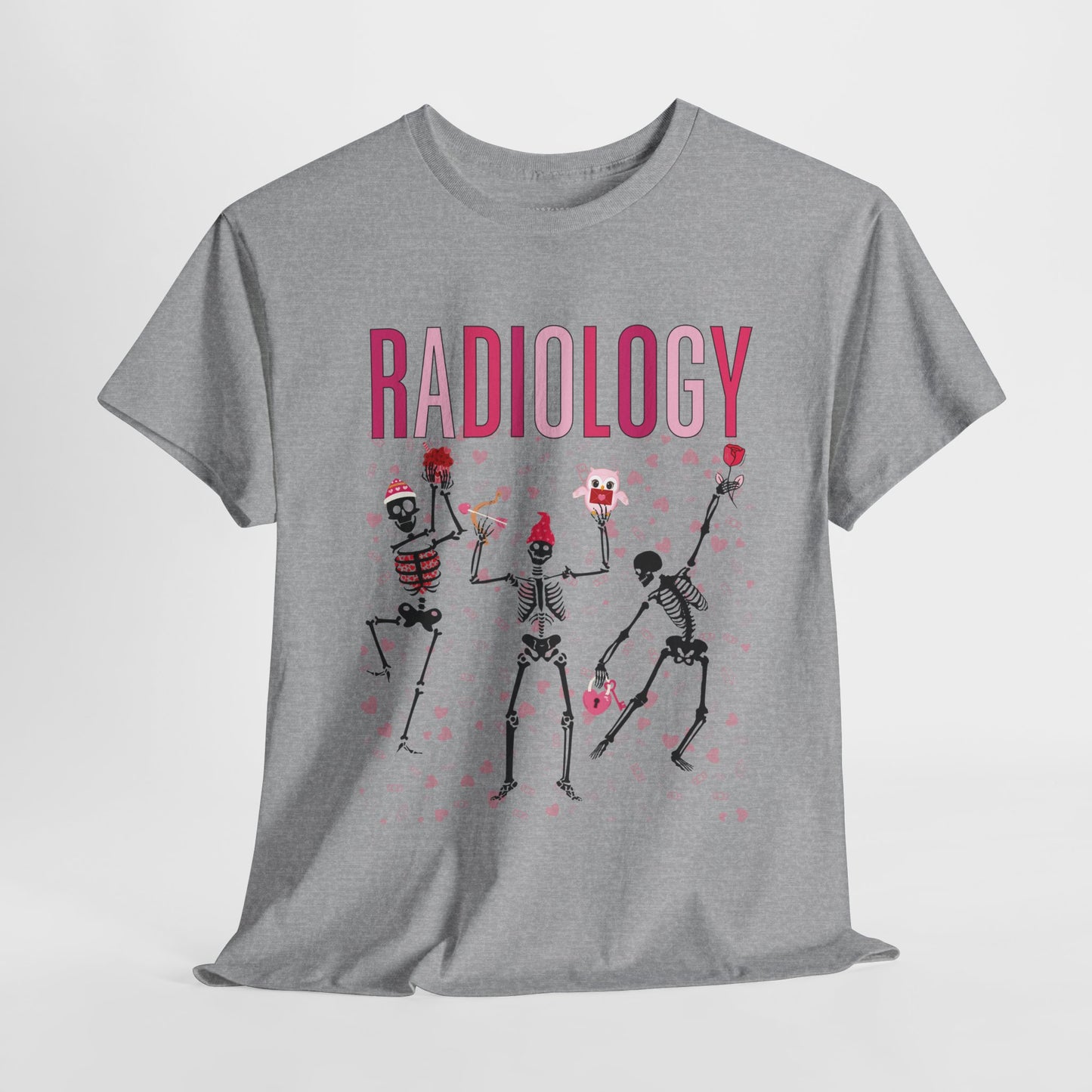 Dancing Skeleton Valentine's Day Radiology Heavy Cotton Tee