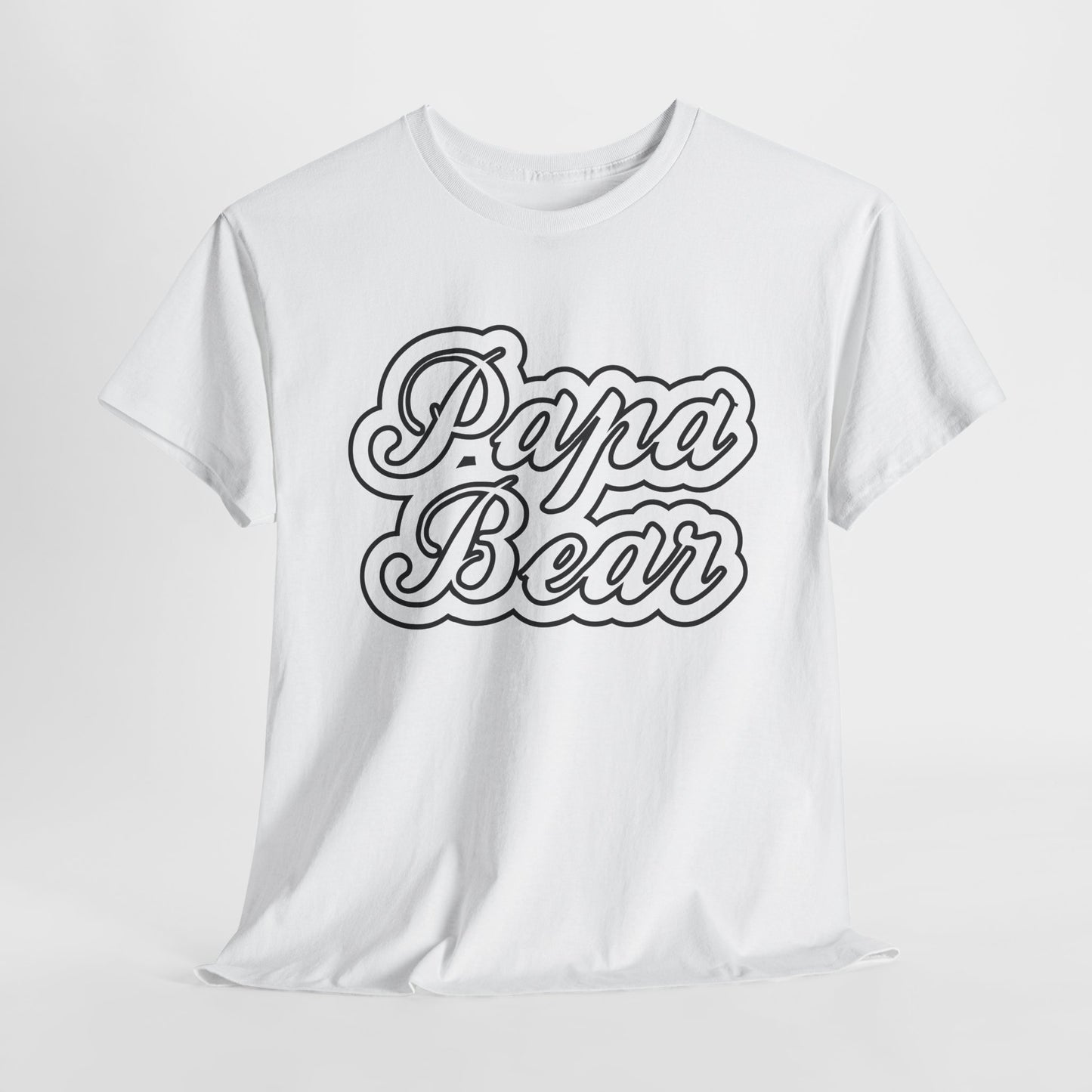 Papa Bear Heavy Cotton Tee - Gift for Dad for Father's Day