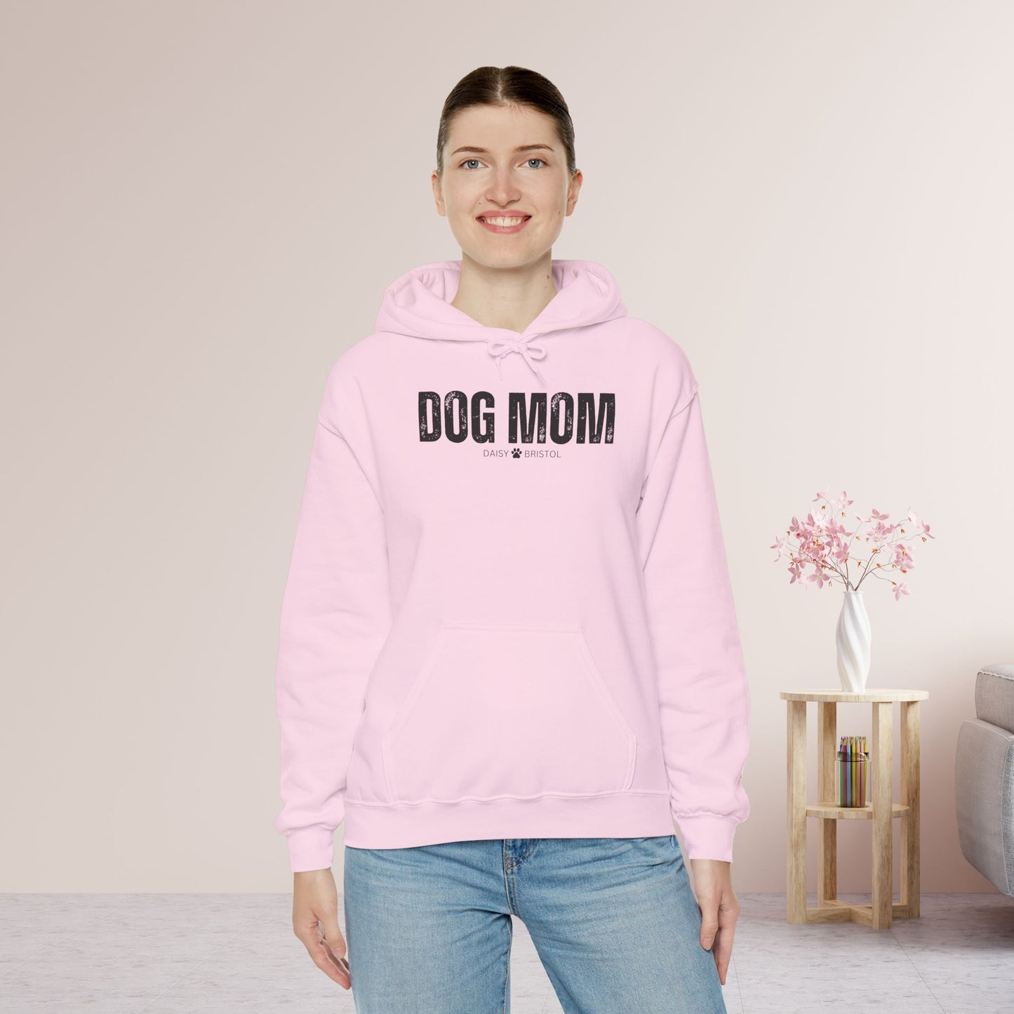 Custom Dog Mom Hoodie with Dogs Name - Personalized Gift for Dog Mom
