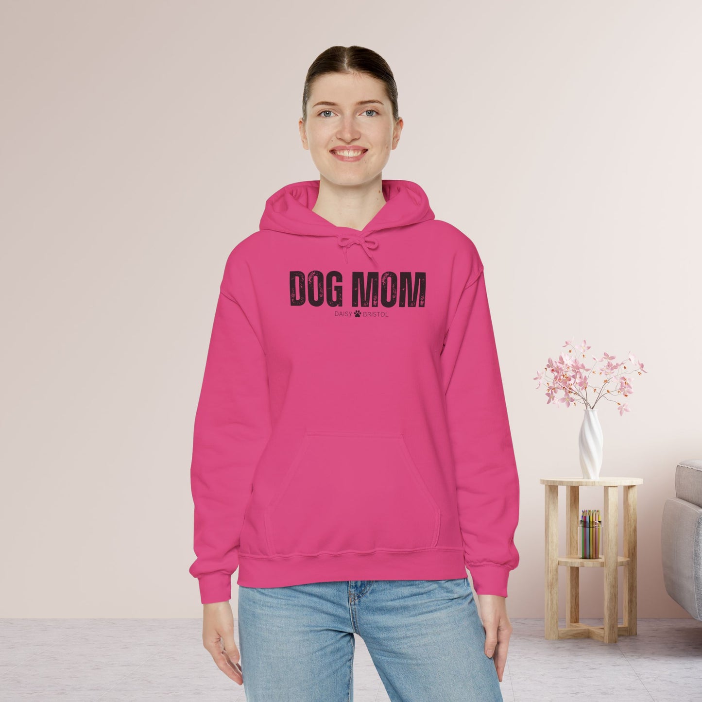 Custom Dog Mom Hoodie with Dogs Name - Personalized Gift for Dog Mom