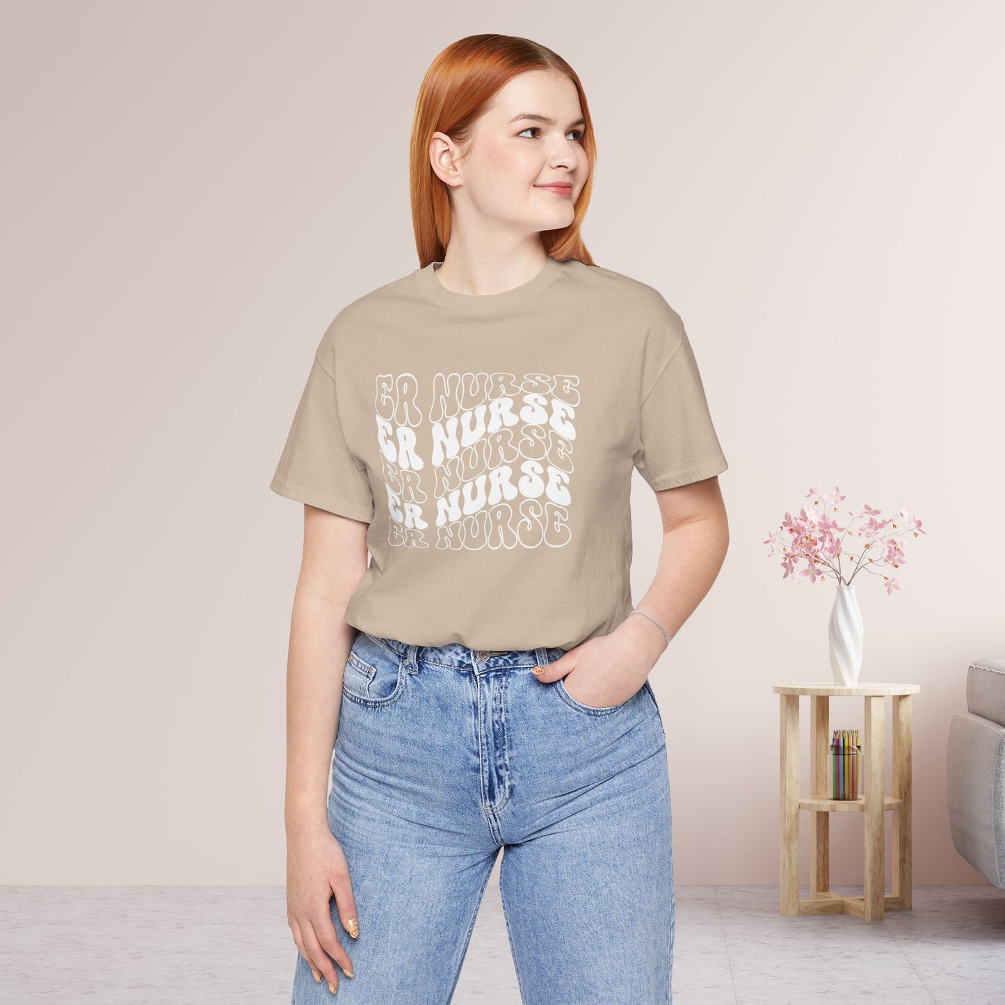 White Groovy ER Nurse Shirt - Emergency Nurse Soft Cotton Tee