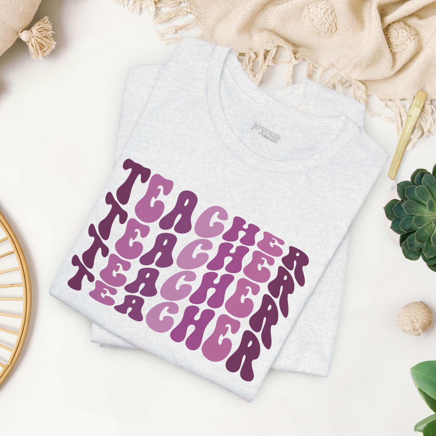 Groovy Purple Teacher Soft Cotton Tee for School Teachers
