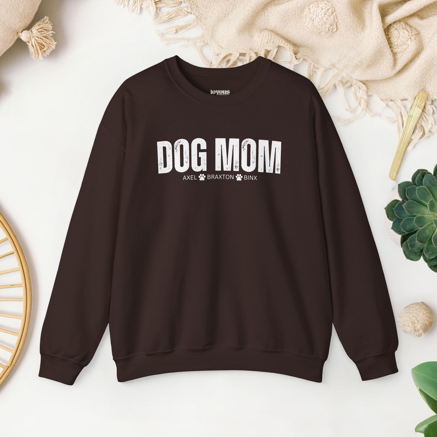 Custom Dog Mom Sweatshirt with Dogs Name - Personalized Gift for Dog Mom