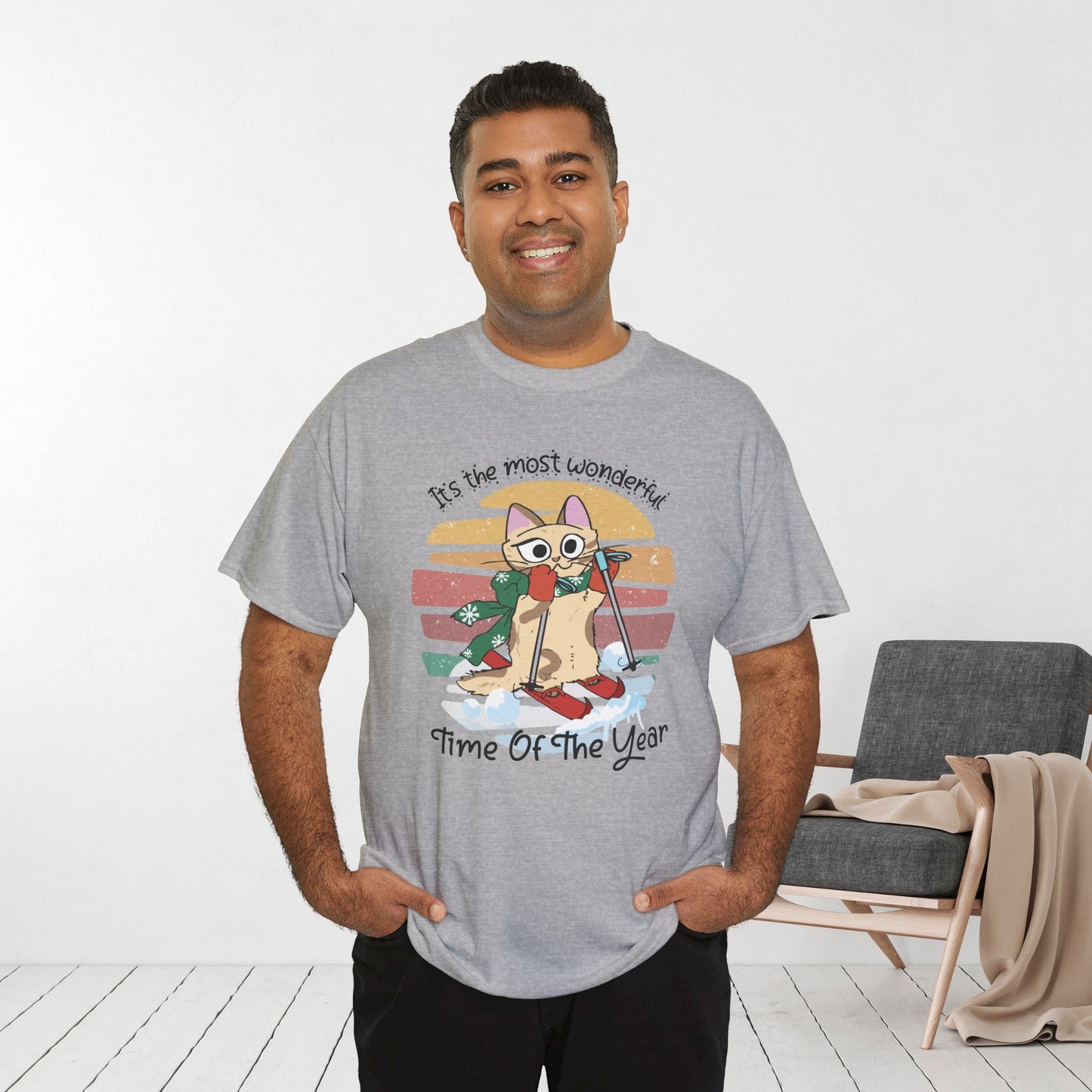It's The Most Wonderful Time Of The Year Funny Cat Christmas Heavy Cotton Tee - Cat Lovers Christmas Gift