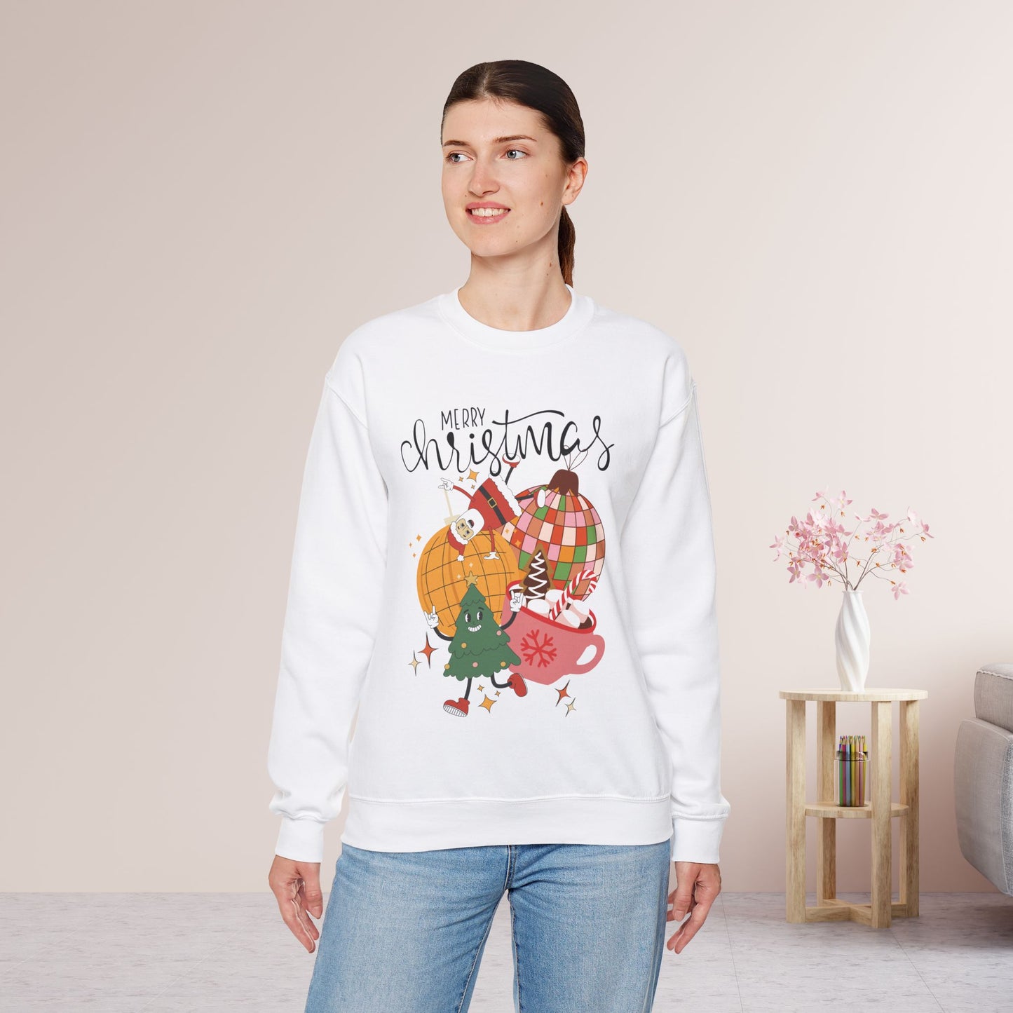Retro Christmas Ornament Sweatshirt - Christmas Crewneck Pullover
