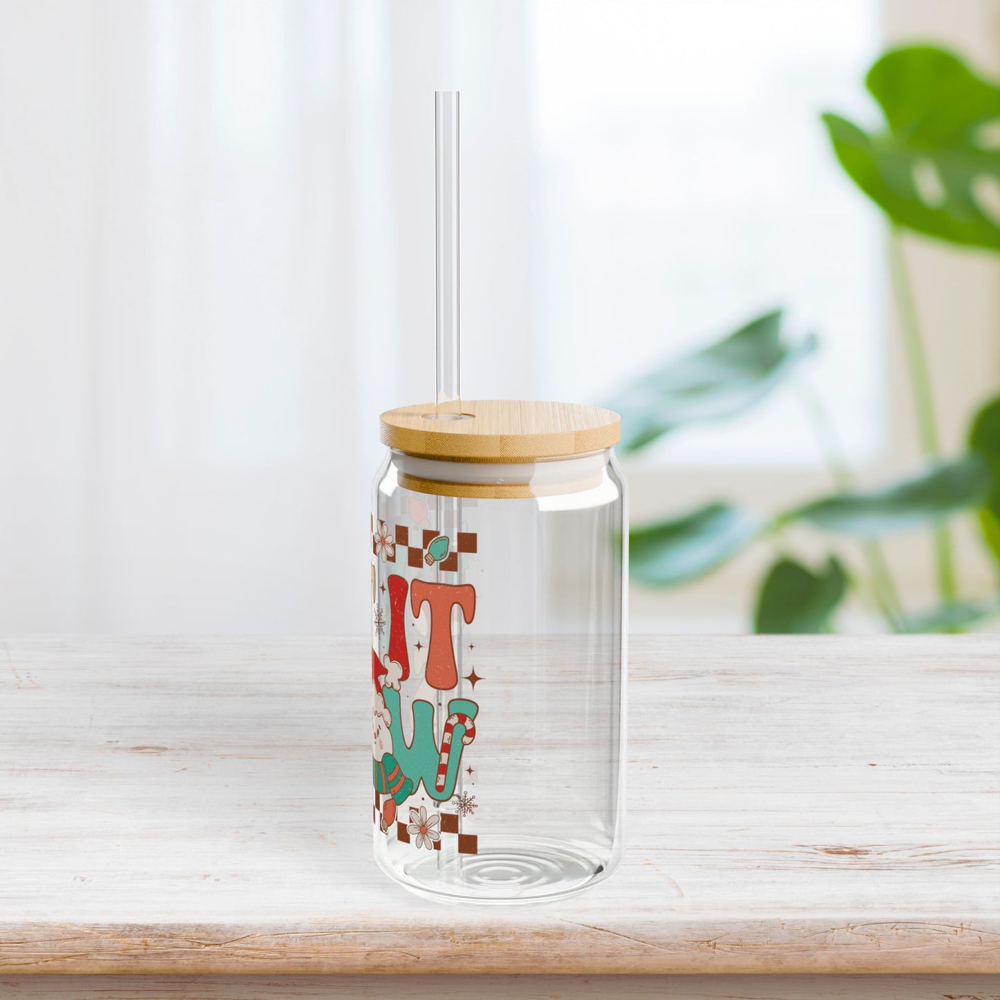 Let It Snow Retro Christmas Sipper Glass - Best Christmas Gift