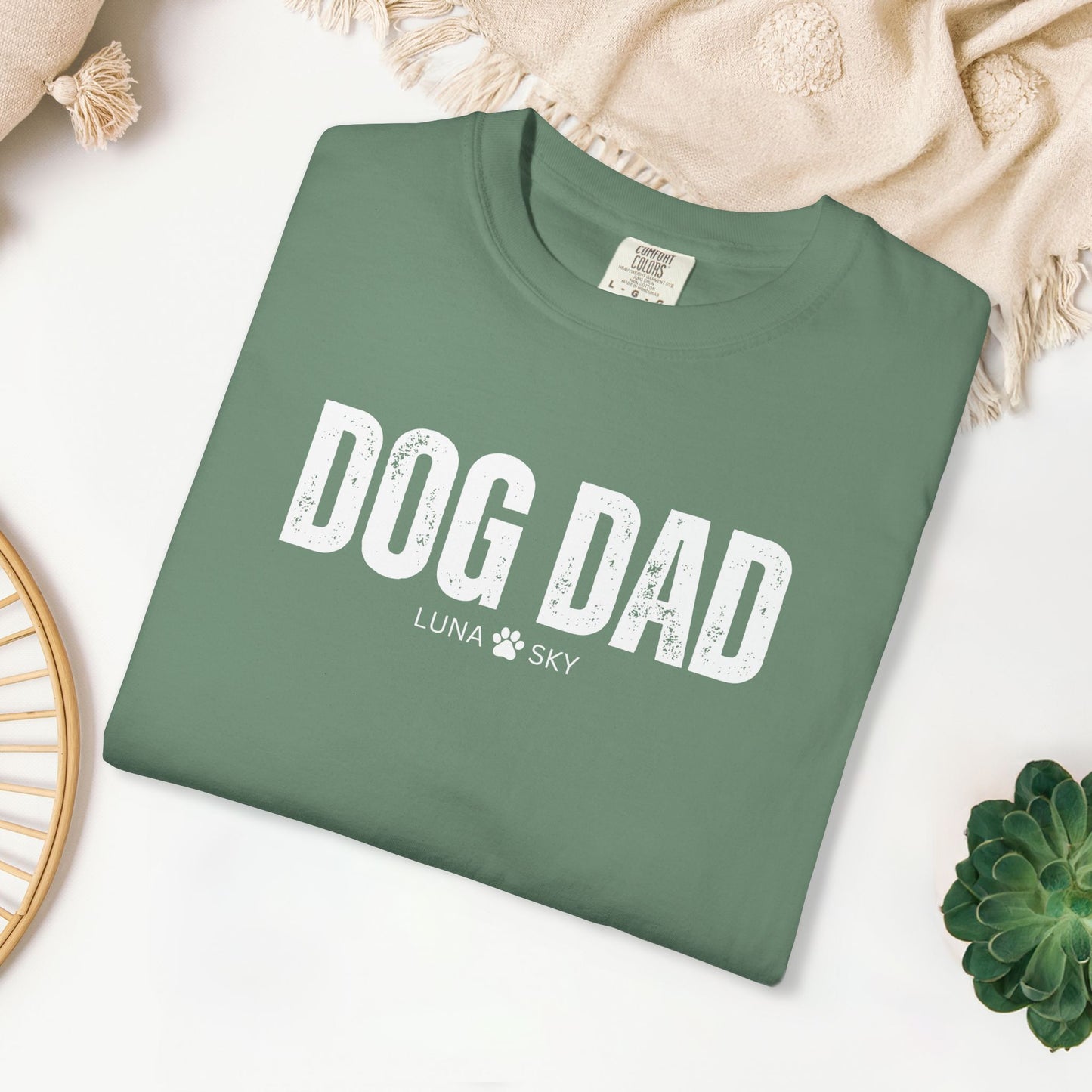 Custom Dog Dad Comfort Colors Shirt with Dogs Name - Personalized Dog Lover Gift