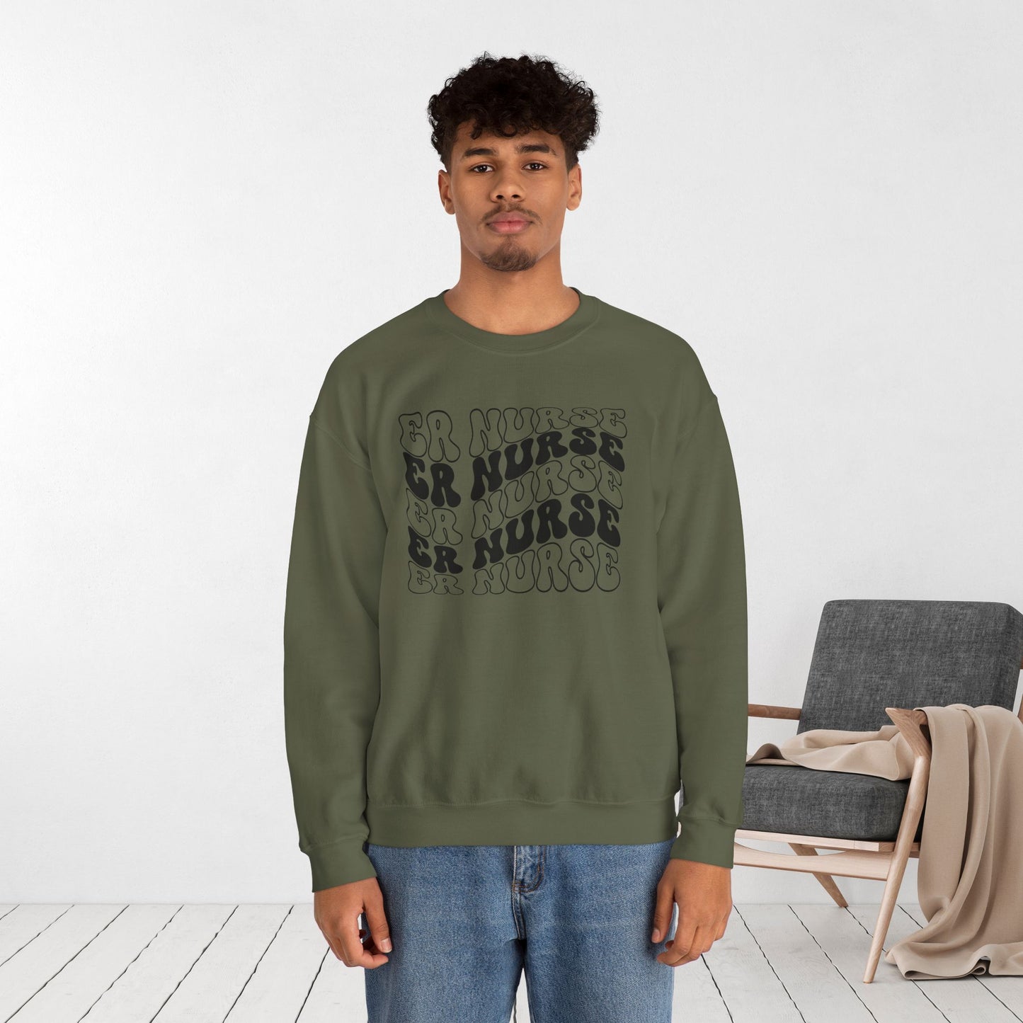 Groovy ER Nurse Sweatshirt - Emergency Nurse Crewneck