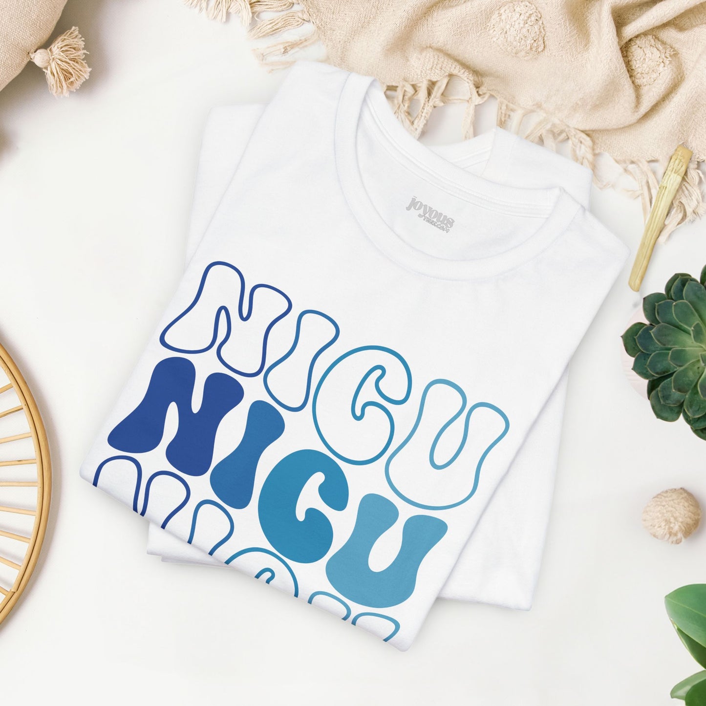 Groovy Blue NICU Shirt - Neonatal ICU Nurse Soft Cotton Tee