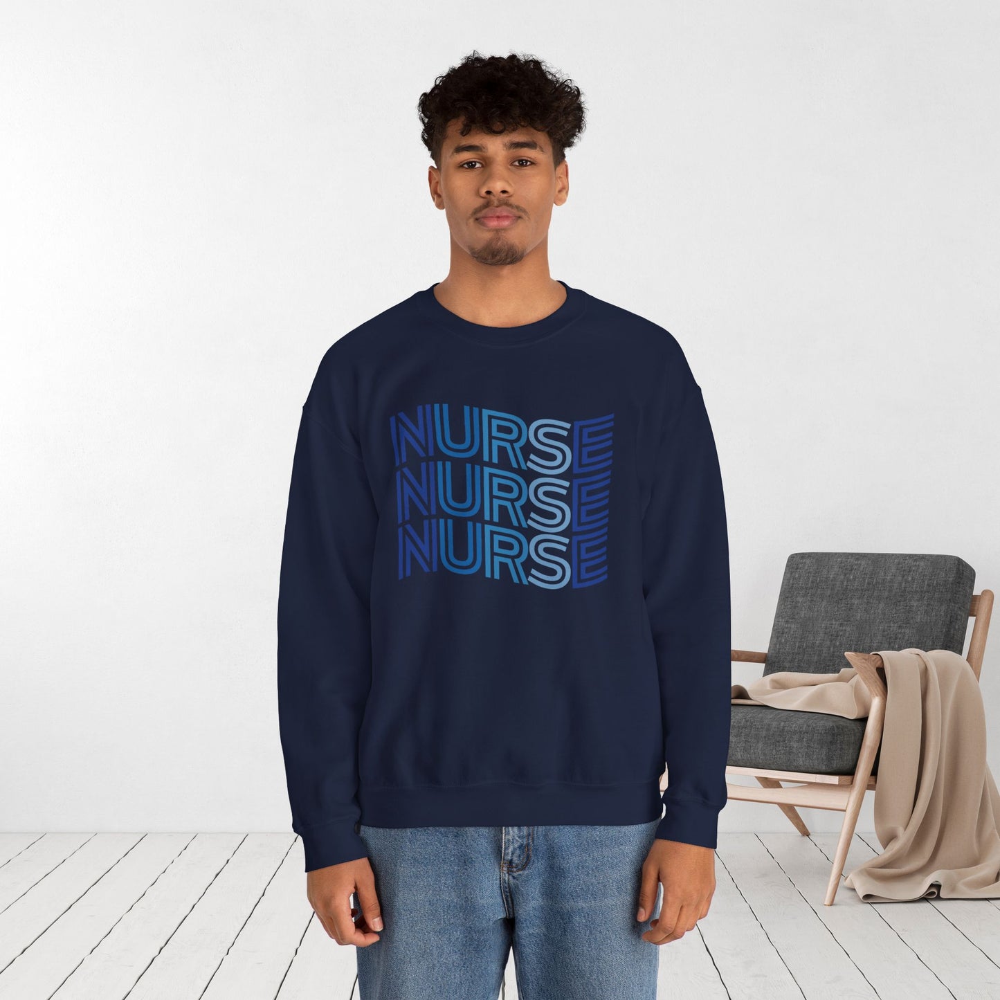 Wavy Nurse Sweatshirt - Registered Nurse Sweatshirt