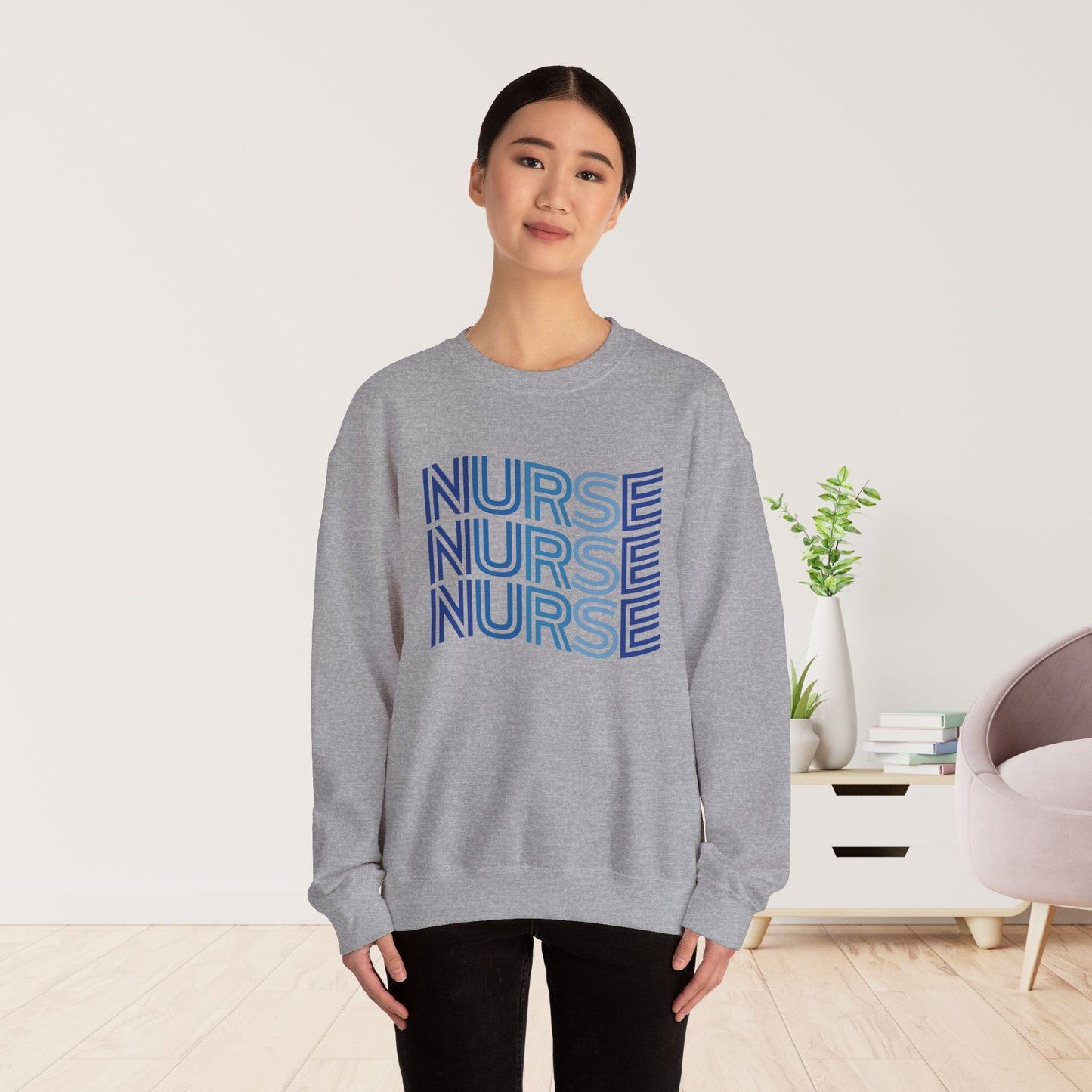 Wavy Nurse Sweatshirt - Registered Nurse Sweatshirt