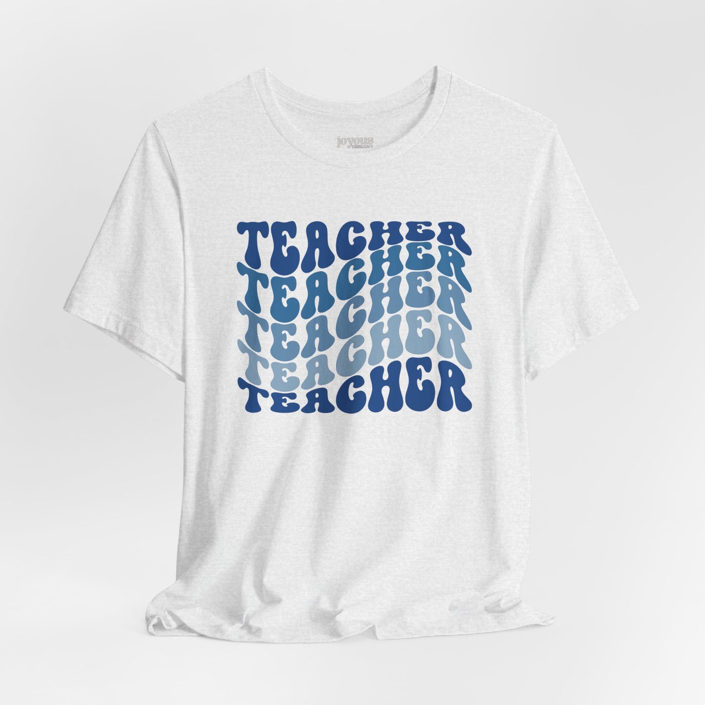 Groovy Blue Teacher Shirt - Retro School Teacher Soft Cotton Tee
