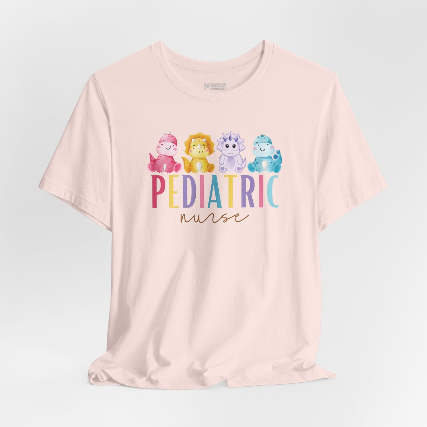 Cute Pediatric Nurse Soft Cotton Tee with Dinosaurs