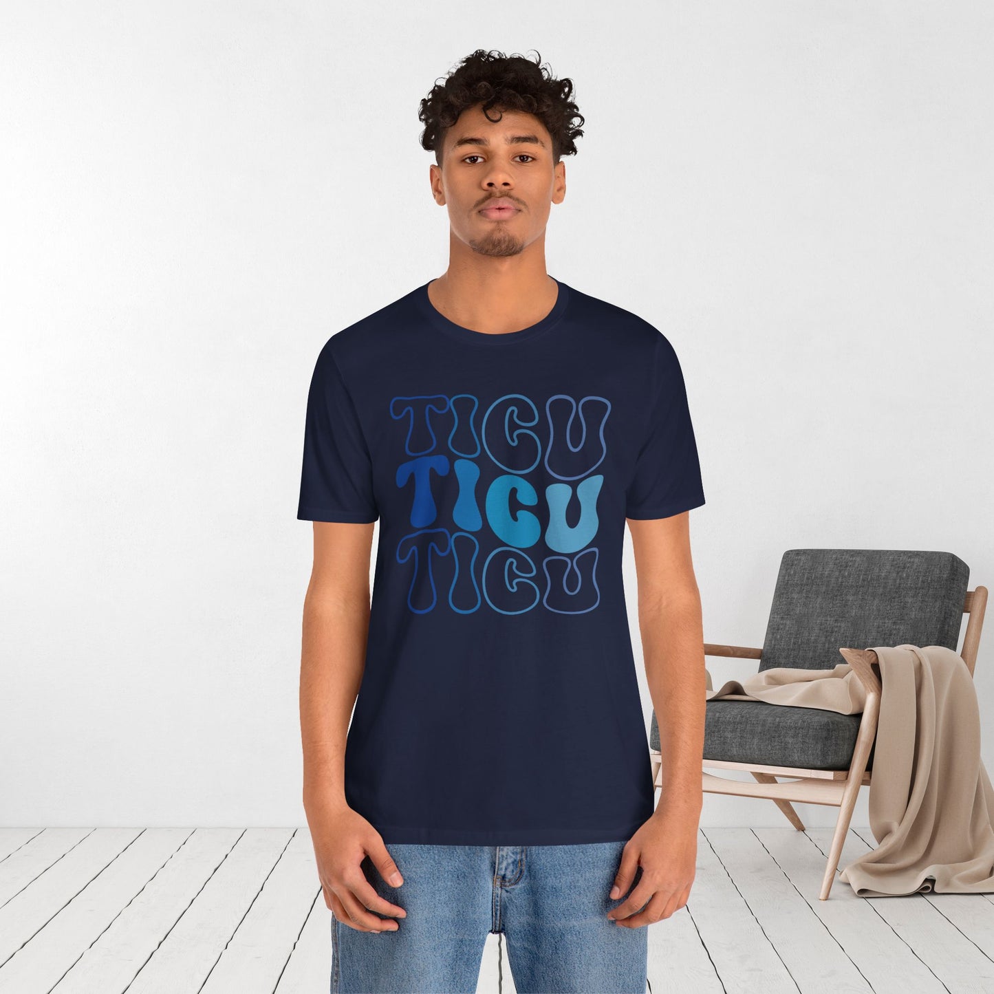 Groovy Blue TICU Shirt - Trauma ICU Nurse Soft Cotton Tee