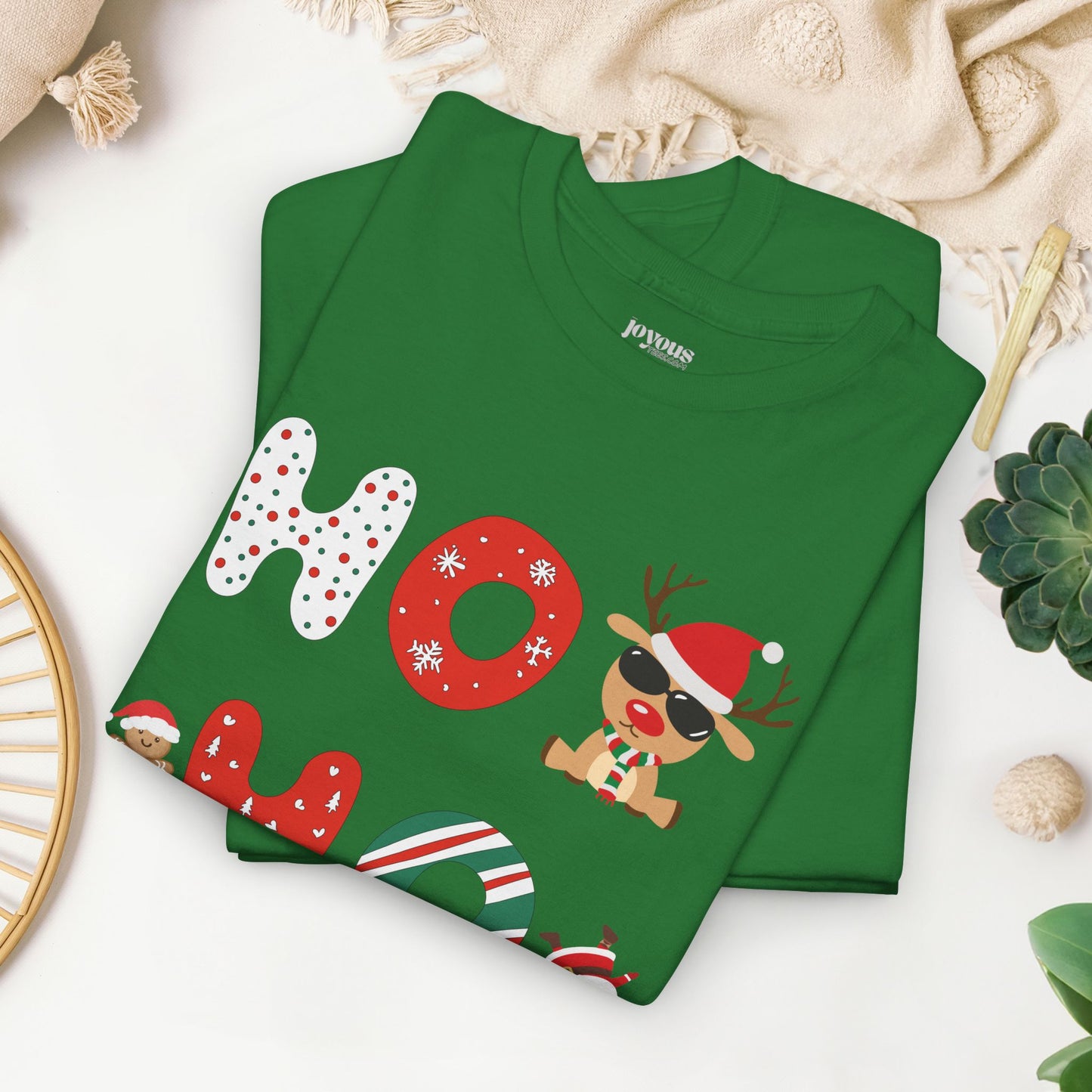 Ho Ho Ho Christmas Shirt - Matching Family Christmas Heavy Cotton Tee