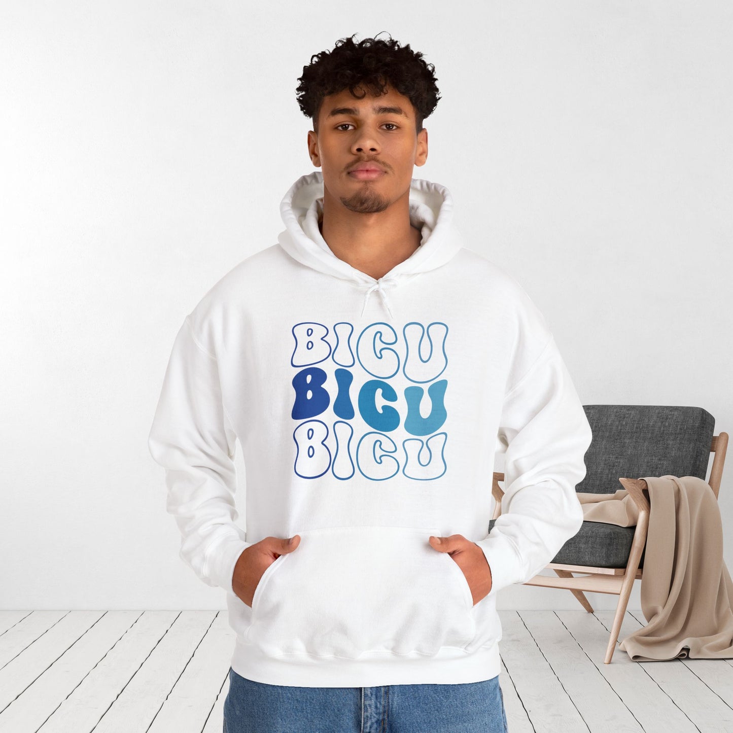 Groovy Blue BICU Hoodie - Burn ICU Nurse Hoodie