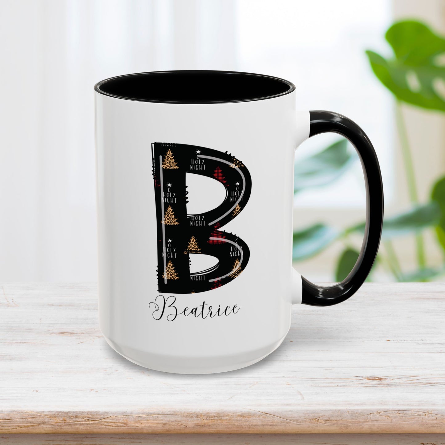 Custom Christmas Initial Letter Mug with Name - Personalized Christmas Gifts A-Z