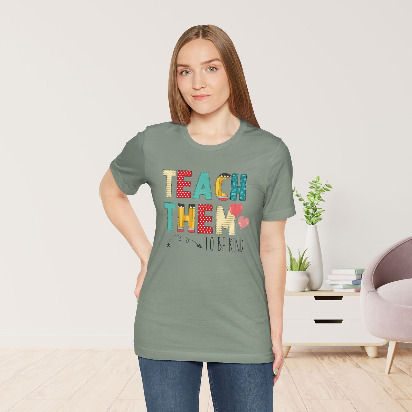 Teach Them to Be Kind Teacher Soft Cotton Tee