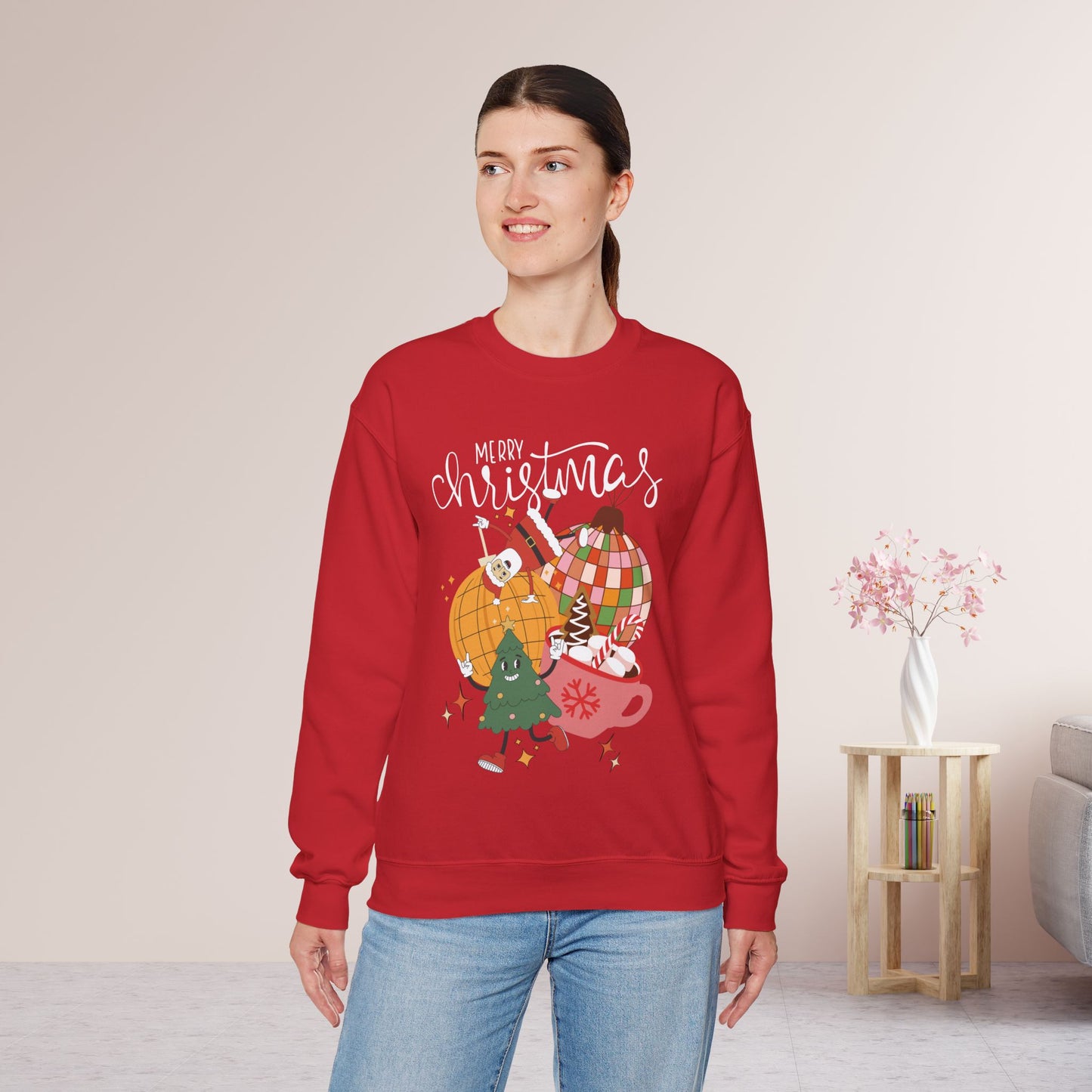 Retro Christmas Ornament Sweatshirt - Christmas Crewneck Pullover