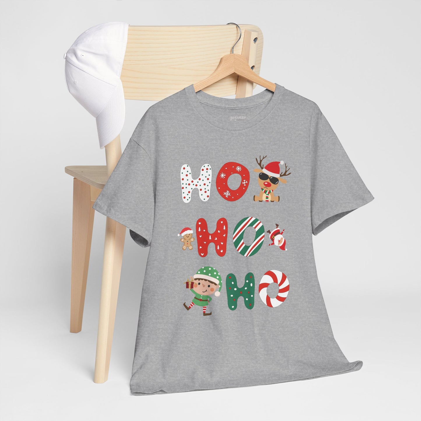 Ho Ho Ho Christmas Shirt - Matching Family Christmas Heavy Cotton Tee