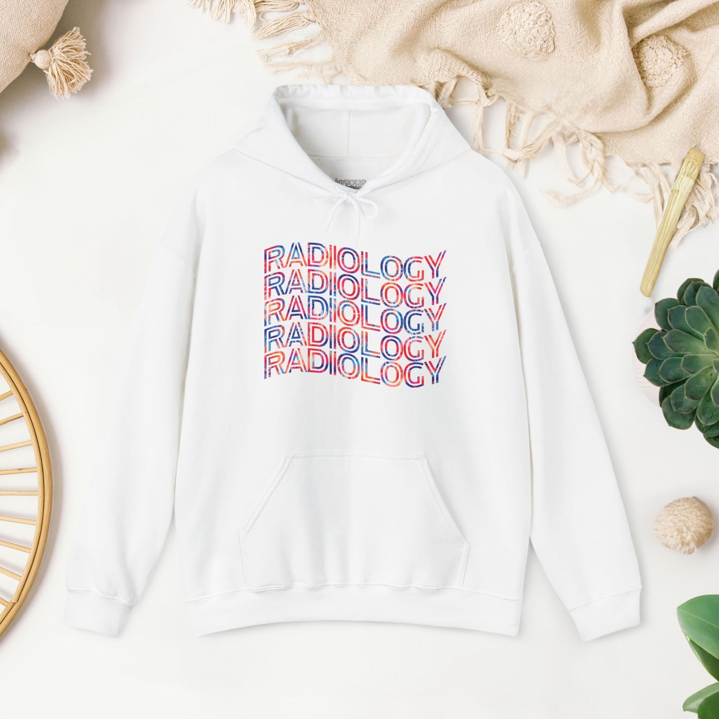 Tie Dye Wavy Radiology Hoodie for RAD Technician