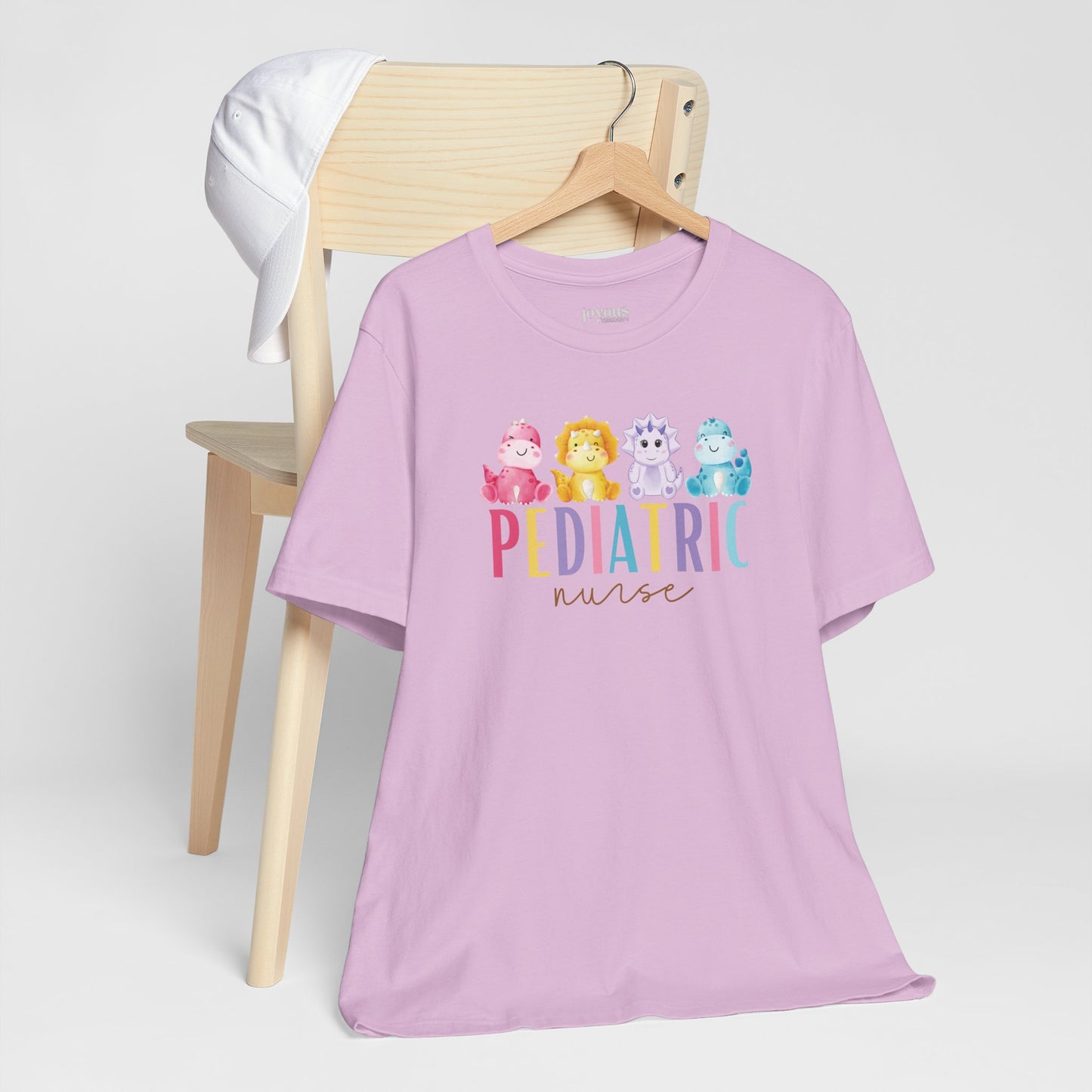 Cute Pediatric Nurse Soft Cotton Tee with Dinosaurs