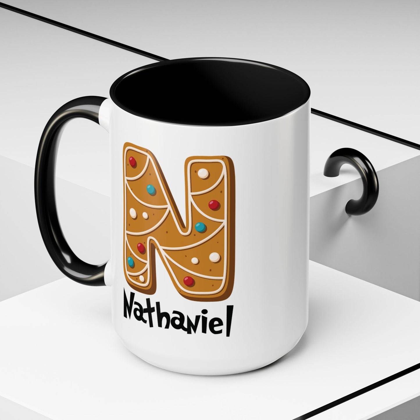 Custom Name Christmas Initial Letter Mug - Personalized Gifts - Cookie Letter Mug A-Z