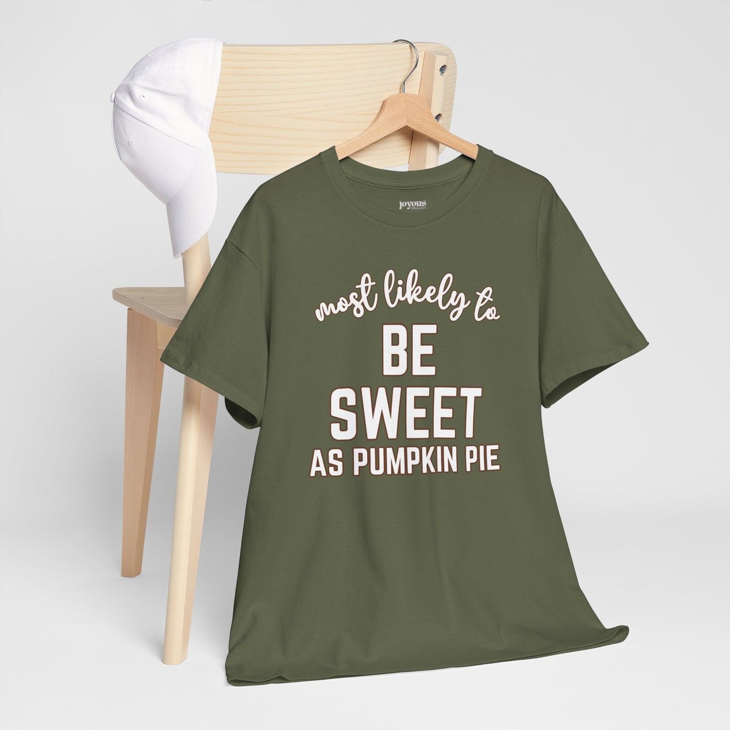 Funny Thanksgiving Shirt - Most likely To Be Sweet as Pumpkin Pie Heavy Cotton Tee