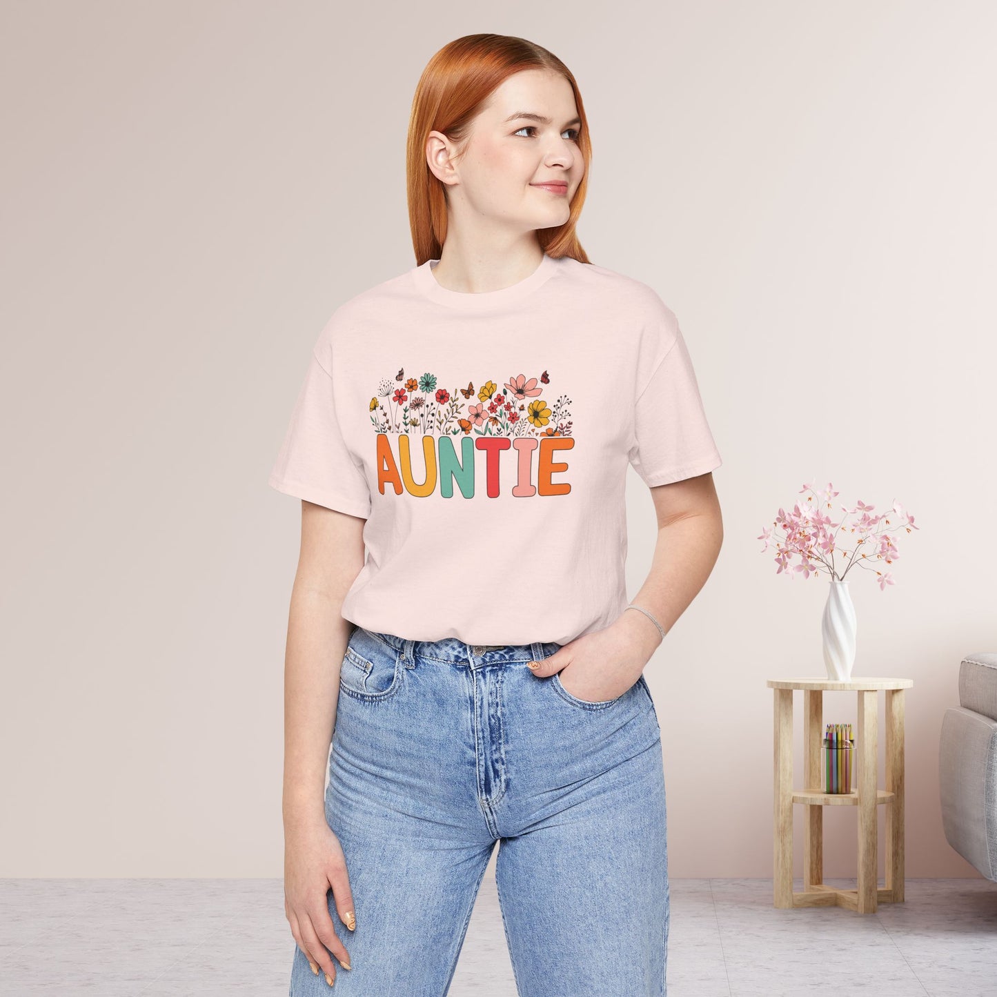 Spring Floral Auntie Soft Cotton Tee