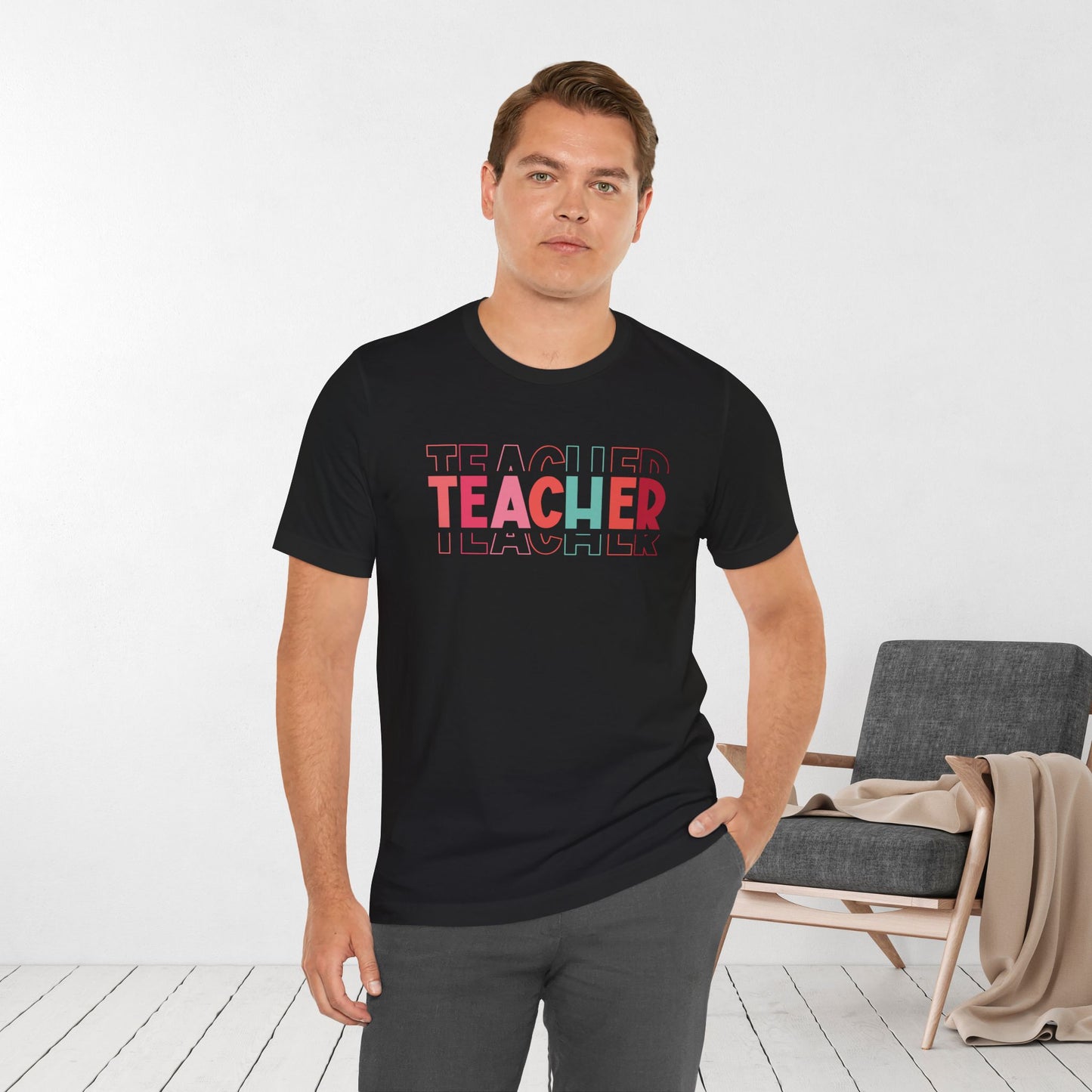 Colorful Teacher Soft Cotton Tee for School Teachers