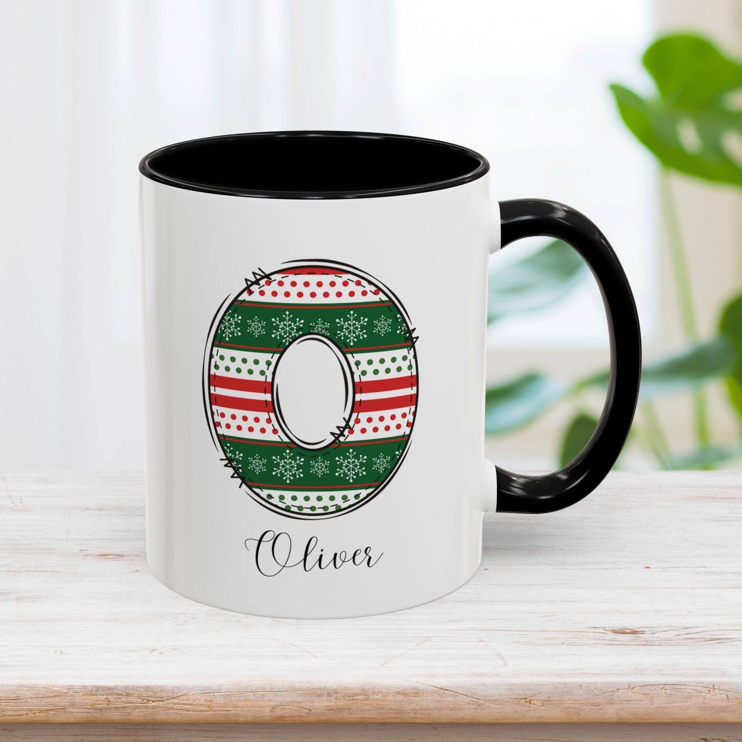 Custom Christmas Initial Letter Mug with Name - Personalized Christmas Gifts A-Z