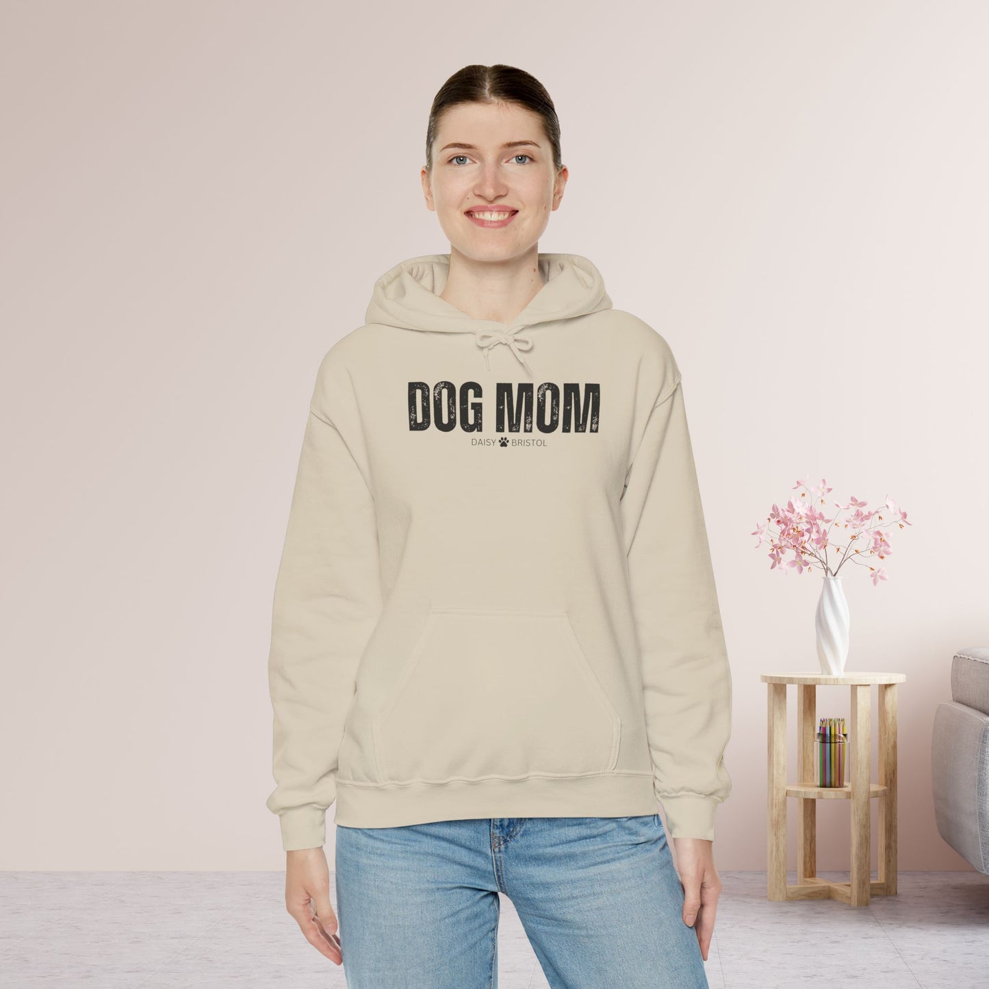 Custom Dog Mom Hoodie with Dogs Name - Personalized Gift for Dog Mom