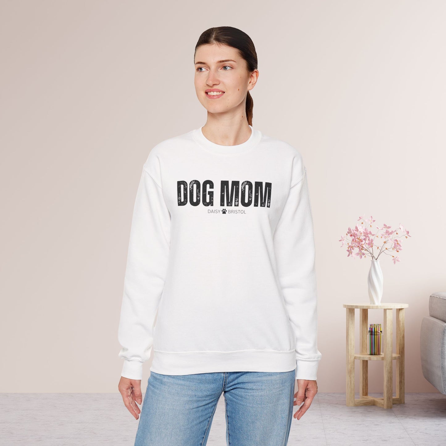 Custom Dog Mom Sweatshirt with Dogs Name - Personalized Gift for Dog Mom