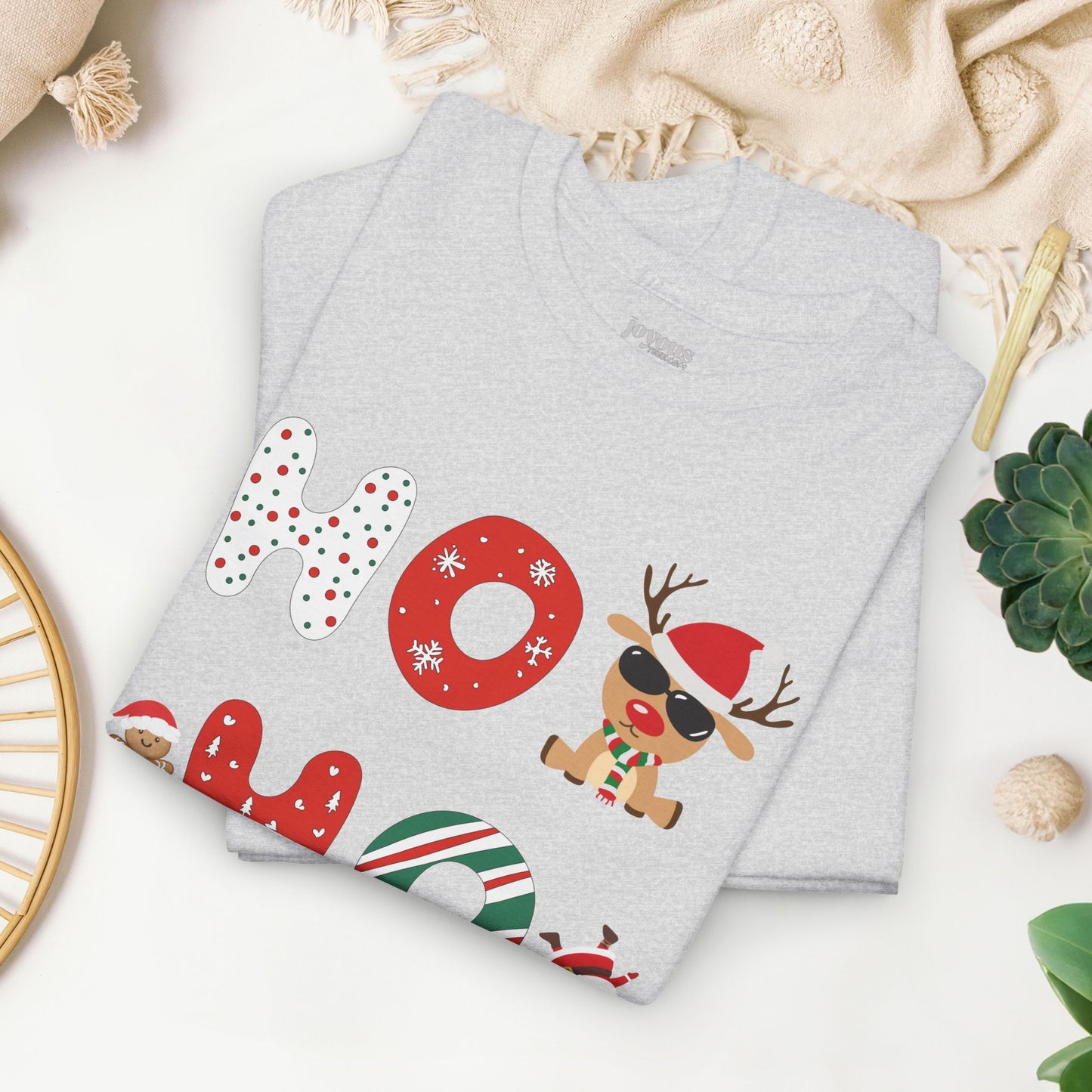 Ho Ho Ho Christmas Shirt - Matching Family Christmas Heavy Cotton Tee