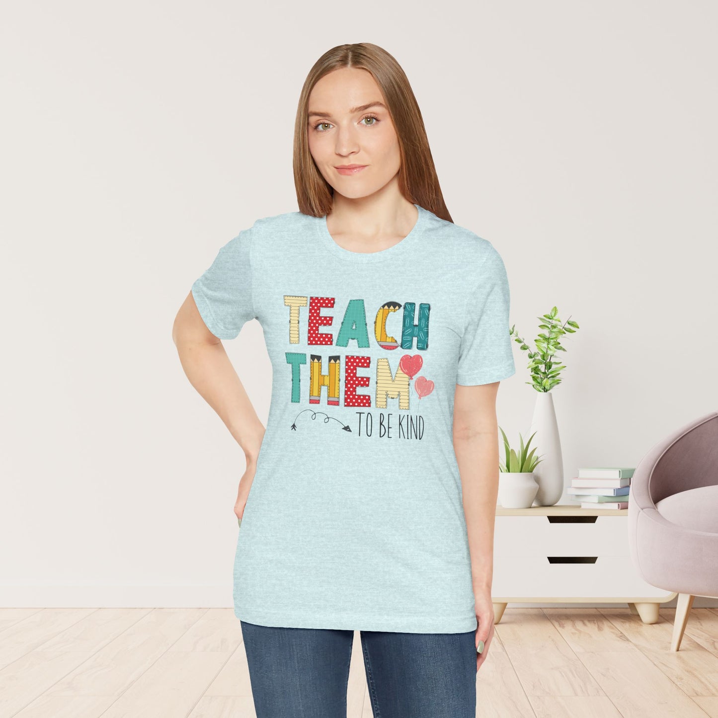 Teach Them to Be Kind Teacher Soft Cotton Tee