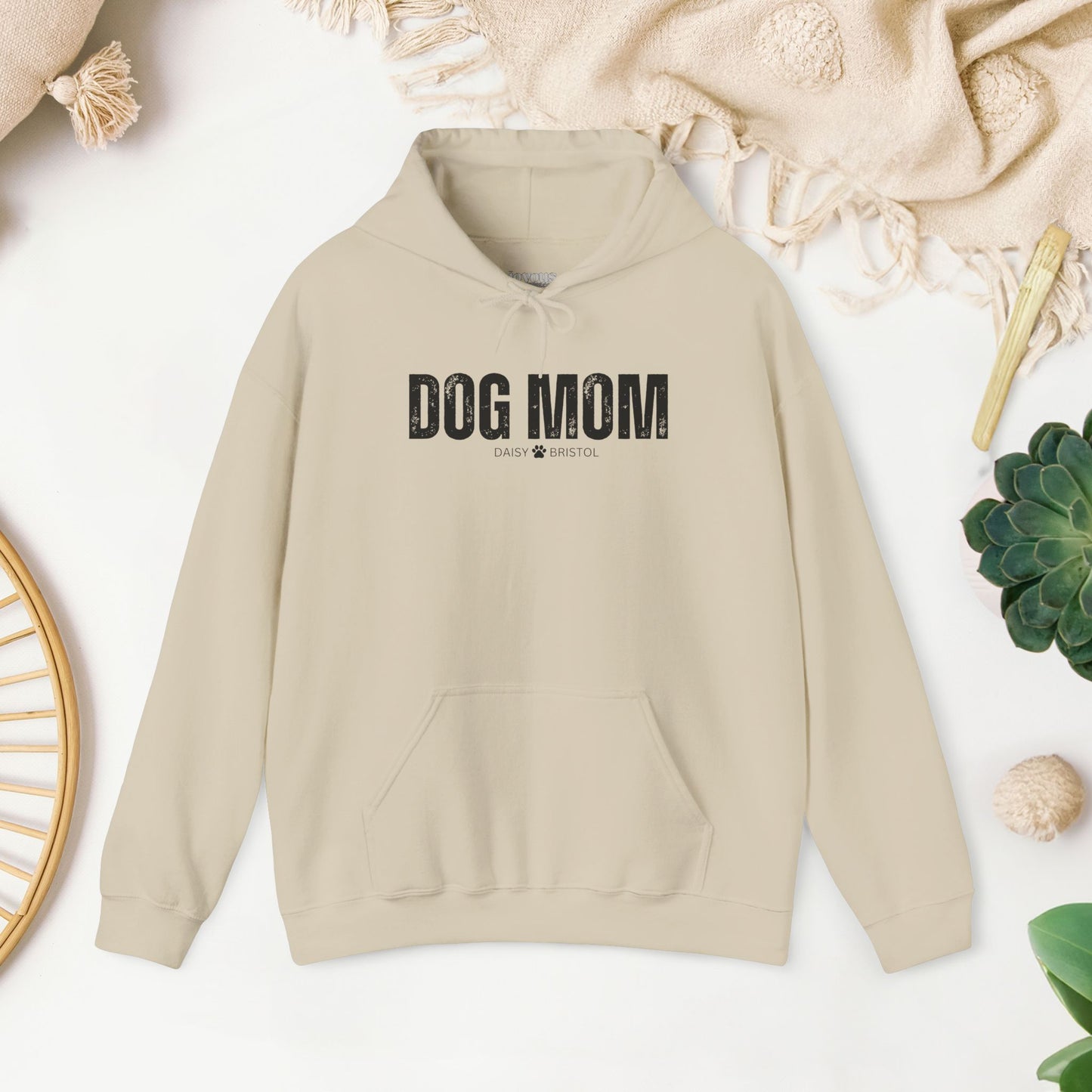 Custom Dog Mom Hoodie with Dogs Name - Personalized Gift for Dog Mom