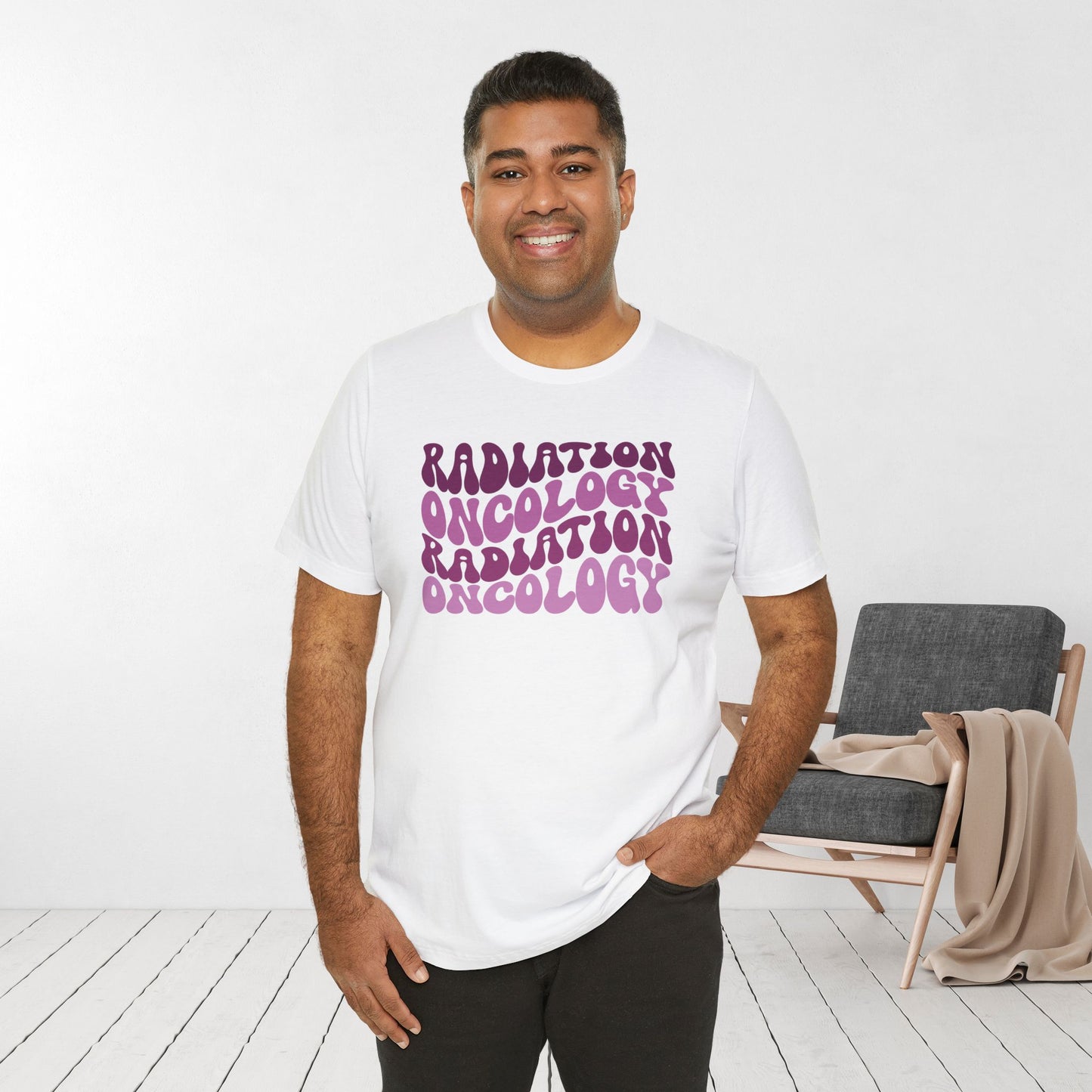 Purple Groovy Radiation Oncology Soft Cotton Tee