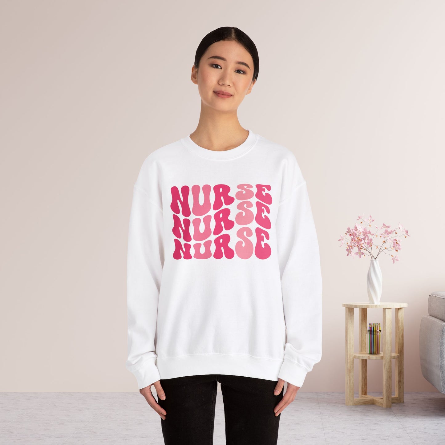 Groovy Pink Nurse Sweatshirt