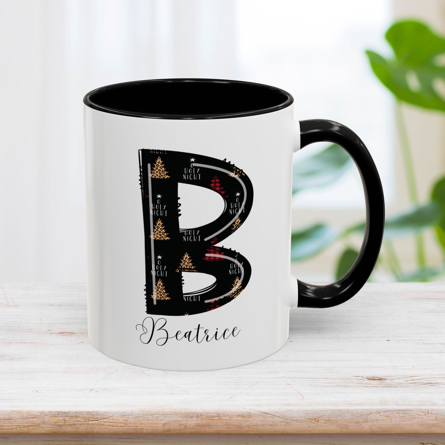 Custom Christmas Initial Letter Mug with Name - Personalized Christmas Gifts A-Z