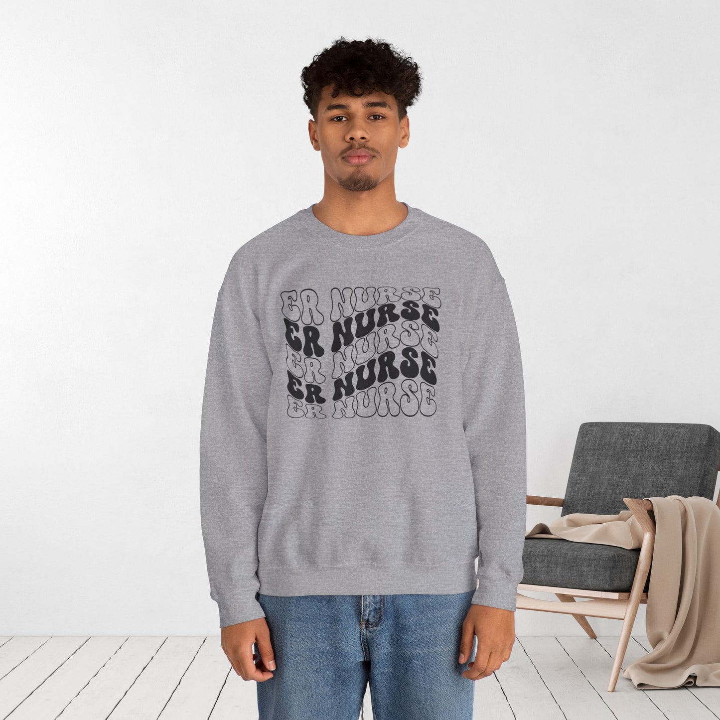 Groovy ER Nurse Sweatshirt - Emergency Nurse Crewneck