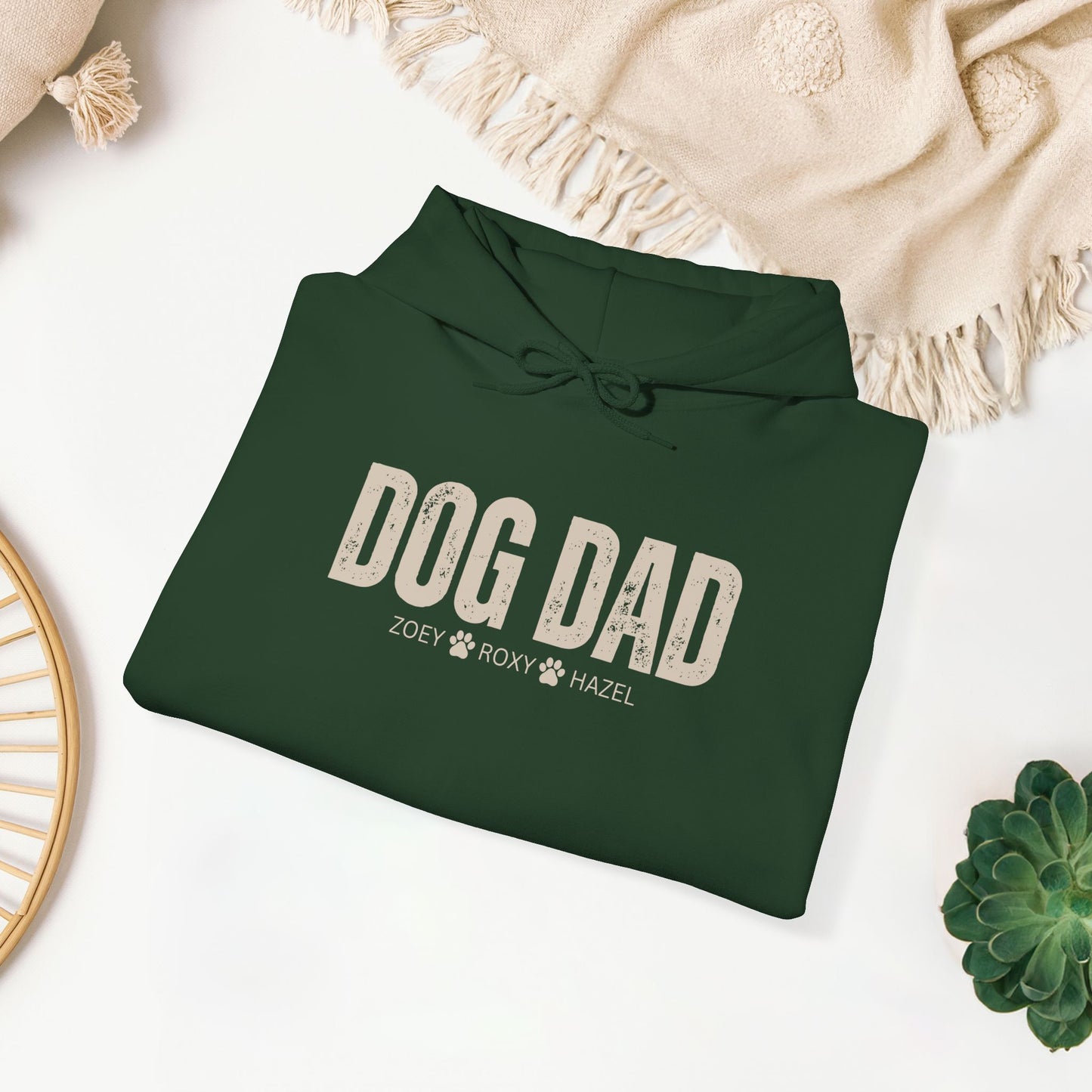 Custom Dog Dad Hoodie with Dogs Name - Personalized Gift for Dog Dad