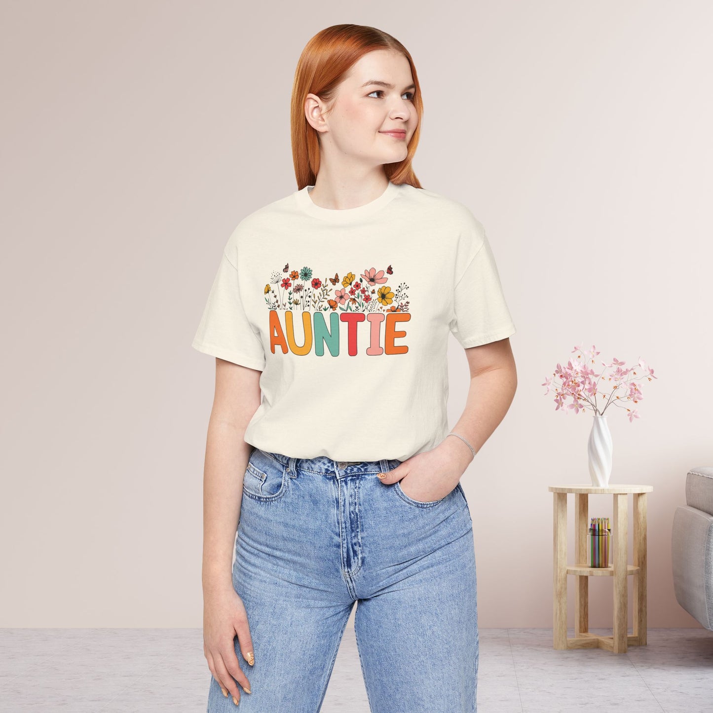 Spring Floral Auntie Soft Cotton Tee