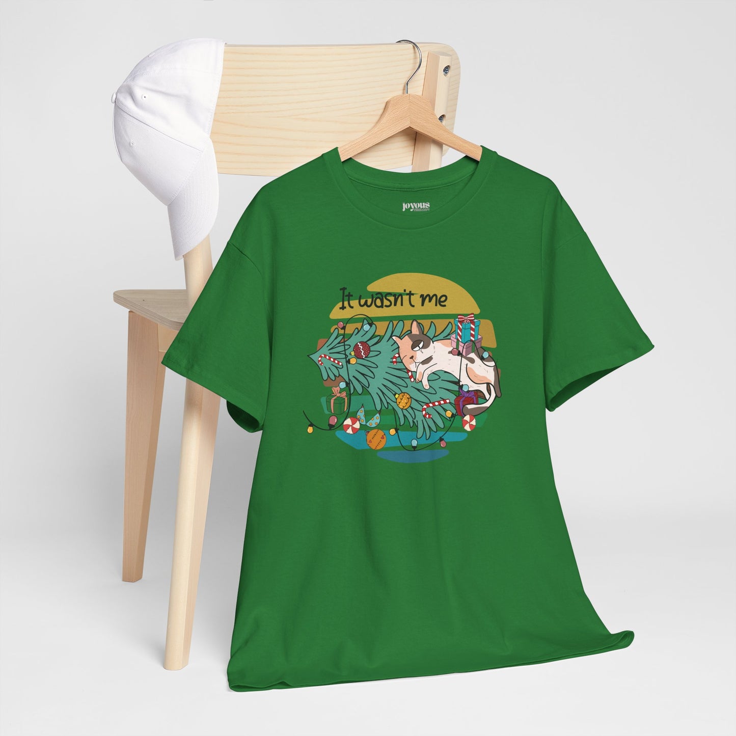 It Wasn't Me Funny Cat Christmas Heavy Cotton Tee - Cat Lovers Christmas Gift