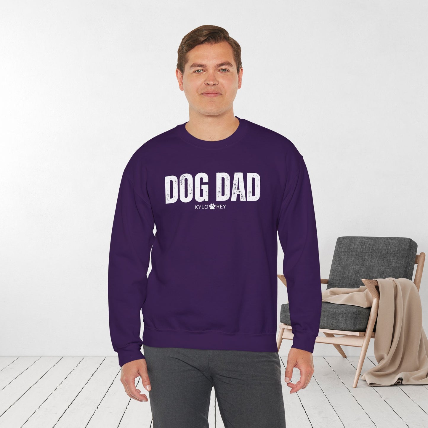 Custom Dog Dad Sweatshirt with Dogs Name - Personalized Gift for Dog Dad