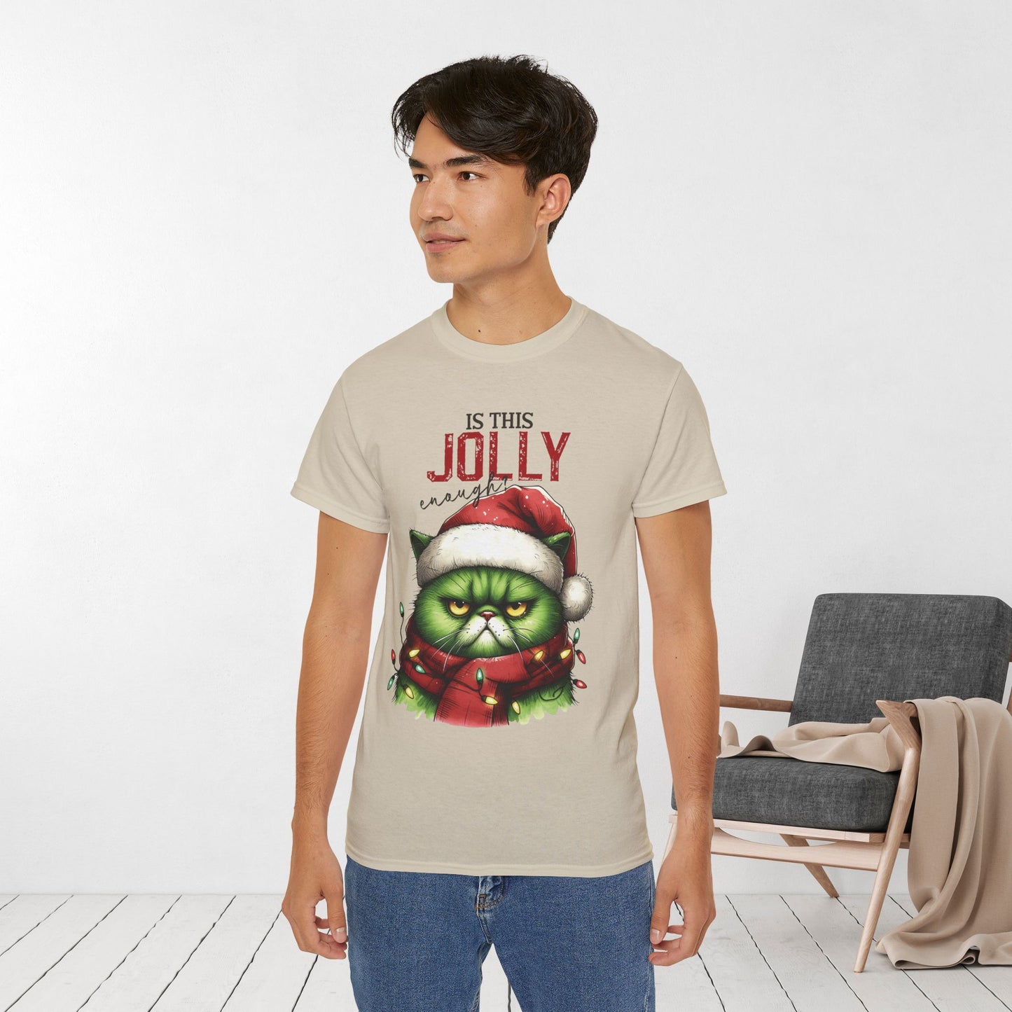 Is This Jolly Enough Christmas Cat Ultra Cotton Tee