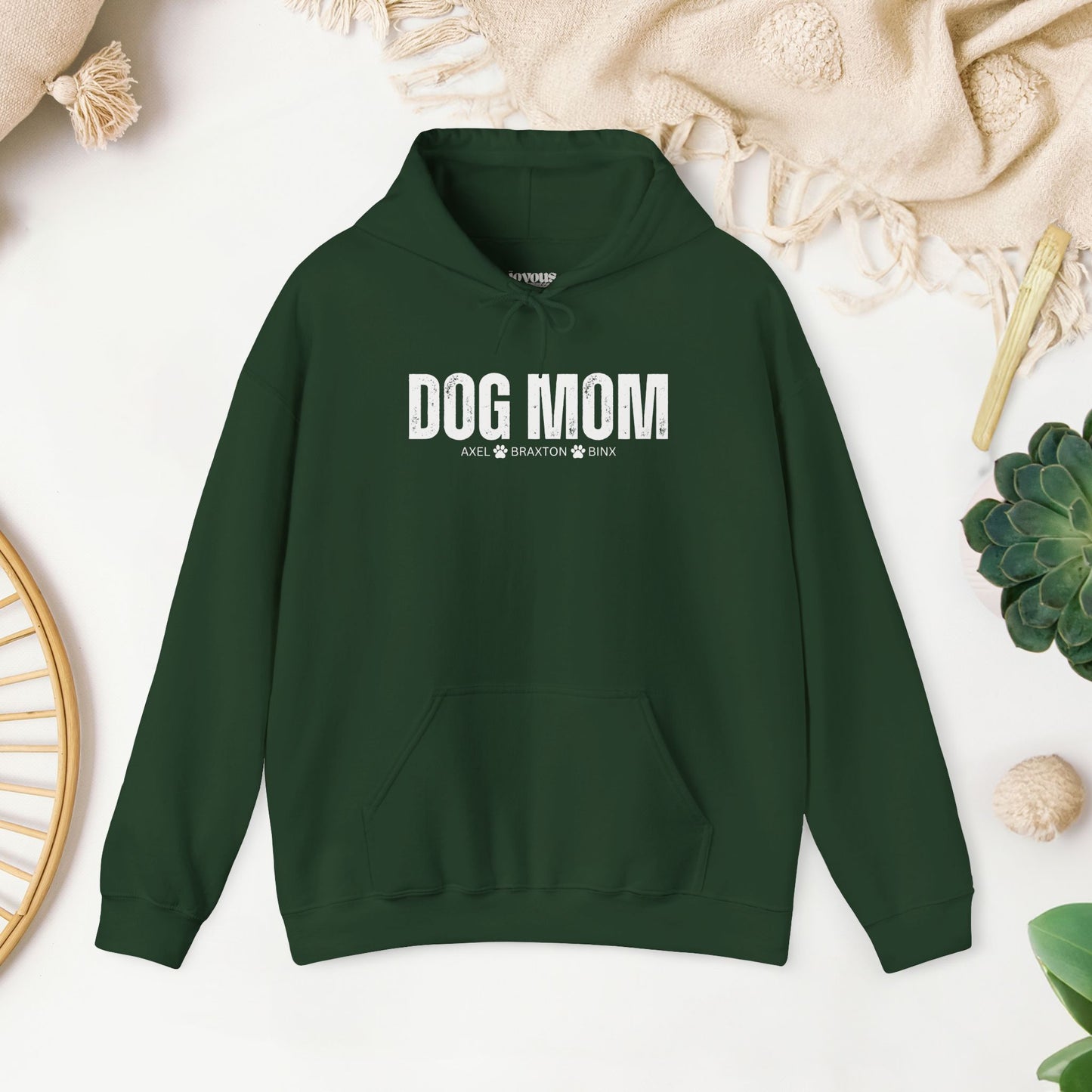 Custom Dog Mom Hoodie with Dogs Name - Personalized Gift for Dog Mom