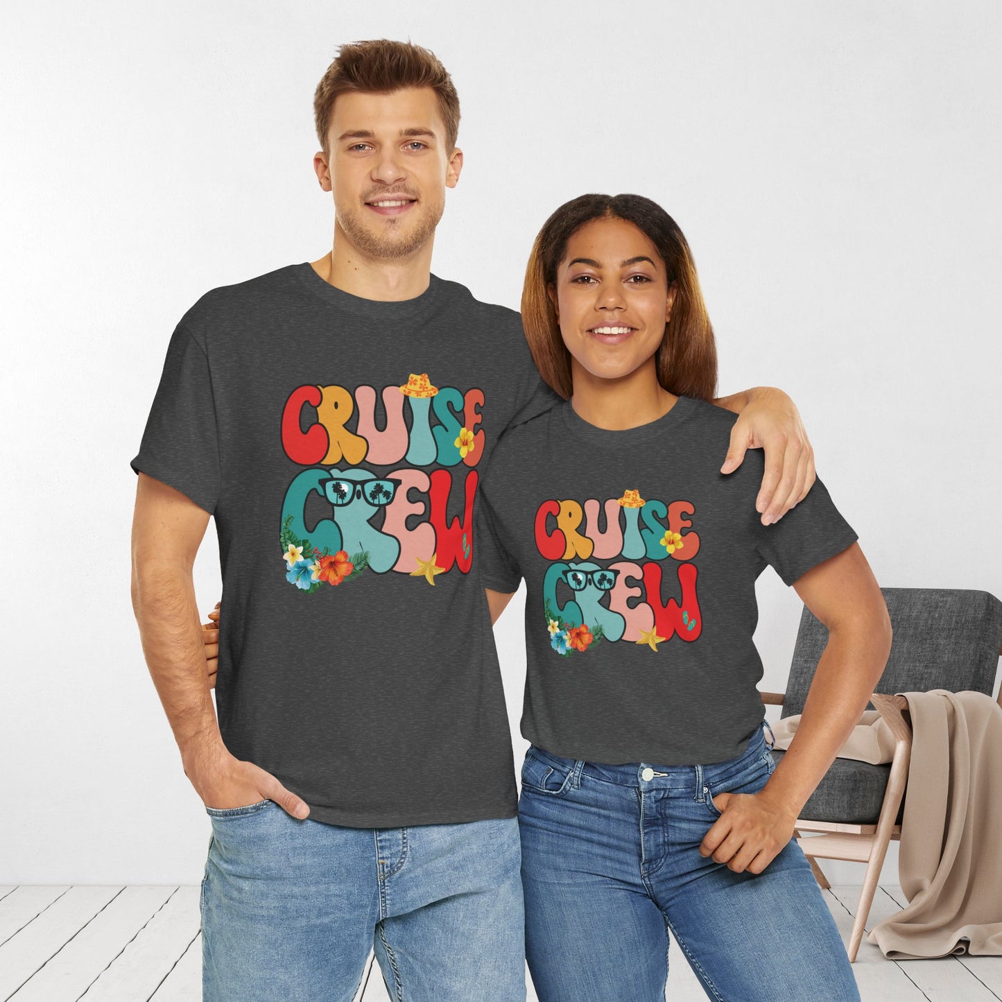 Groovy Cruise Crew Shirt - Family Cruise Vacation Heavy Cotton Tee