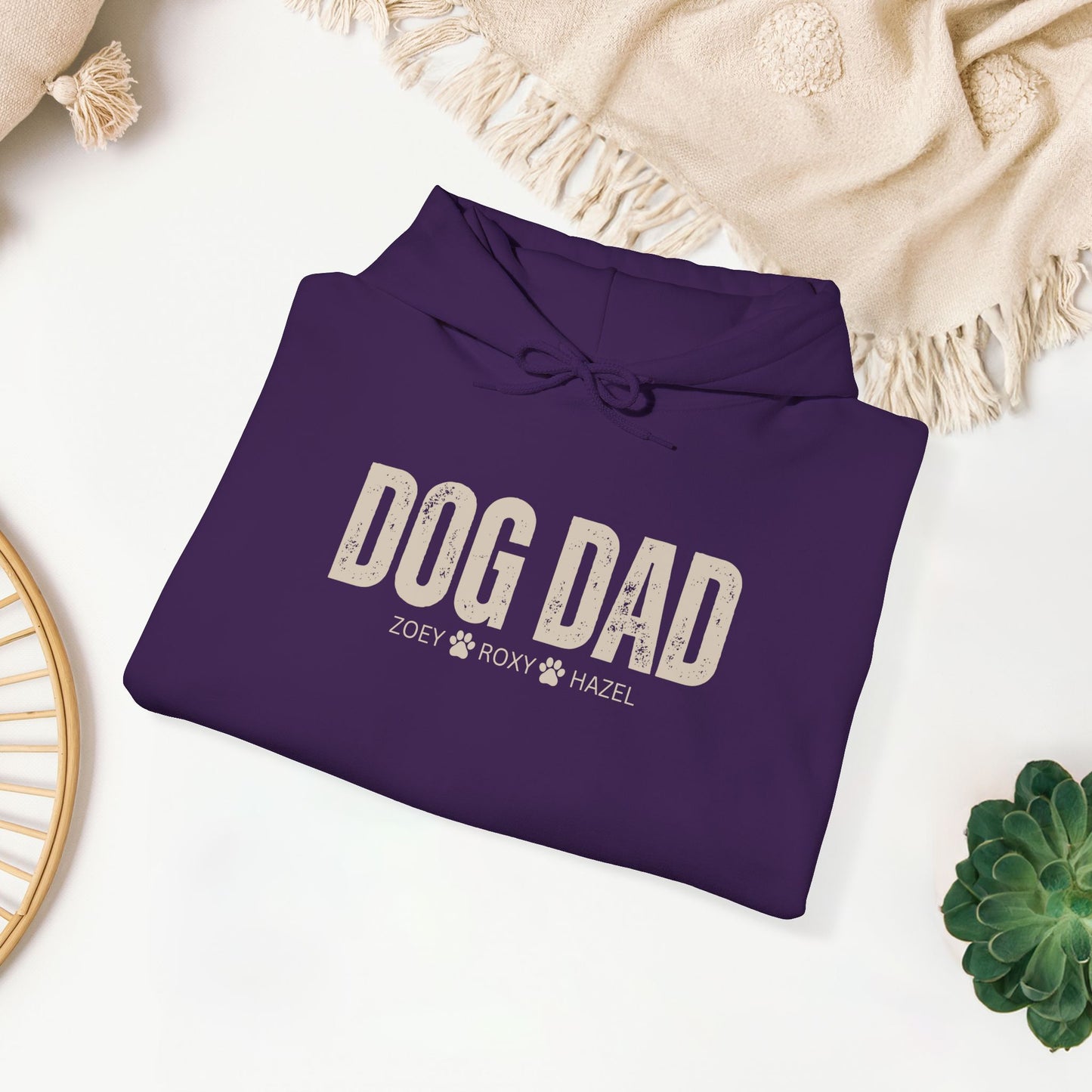 Custom Dog Dad Hoodie with Dogs Name - Personalized Gift for Dog Dad